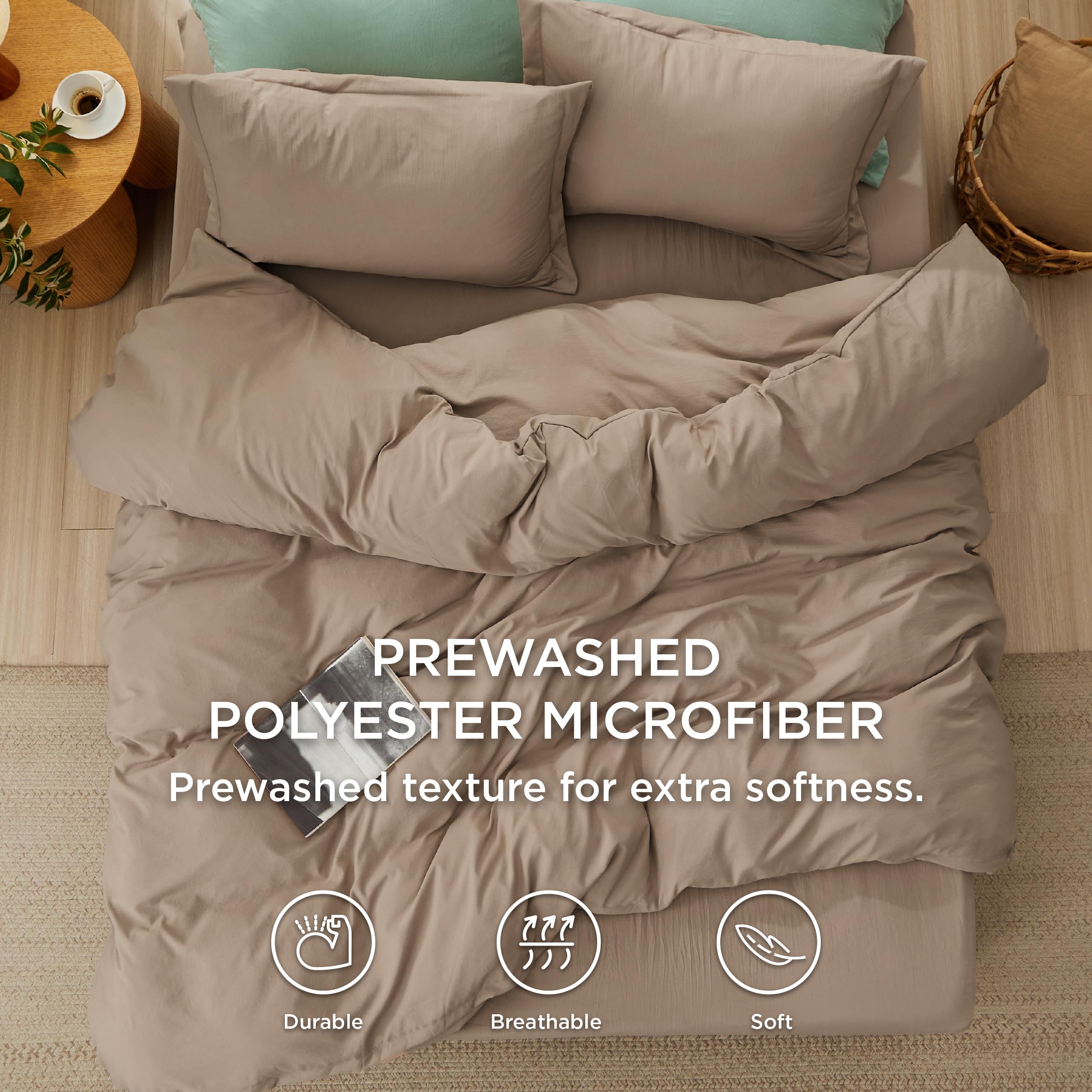 Foto 4 pulgar | Juego de Cama Bedsure Funda de Edredón Queen Size con Sábana Bajera - Venta Internacional