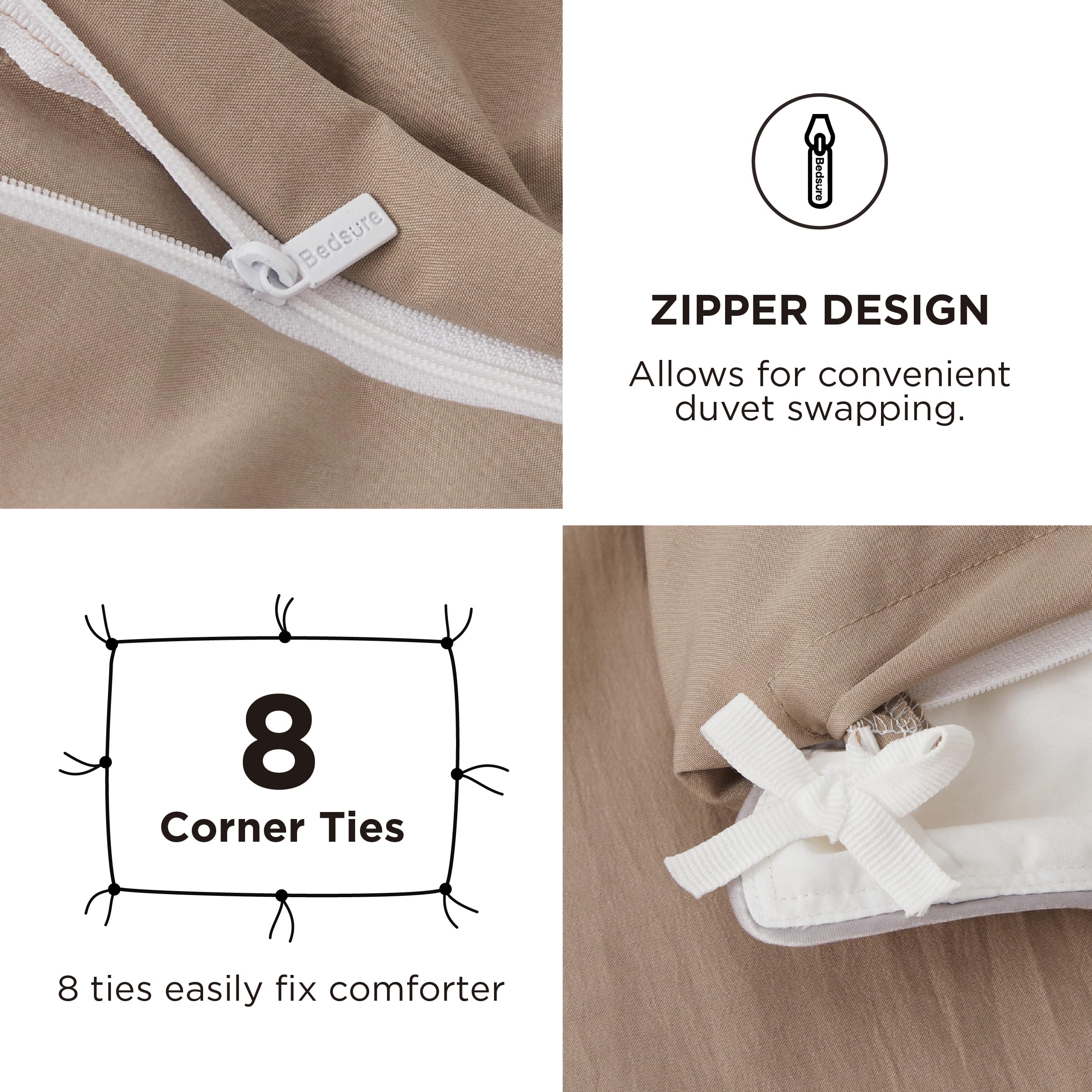 Foto 6 pulgar | Juego de Cama Bedsure Funda de Edredón Queen Size con Sábana Bajera - Venta Internacional