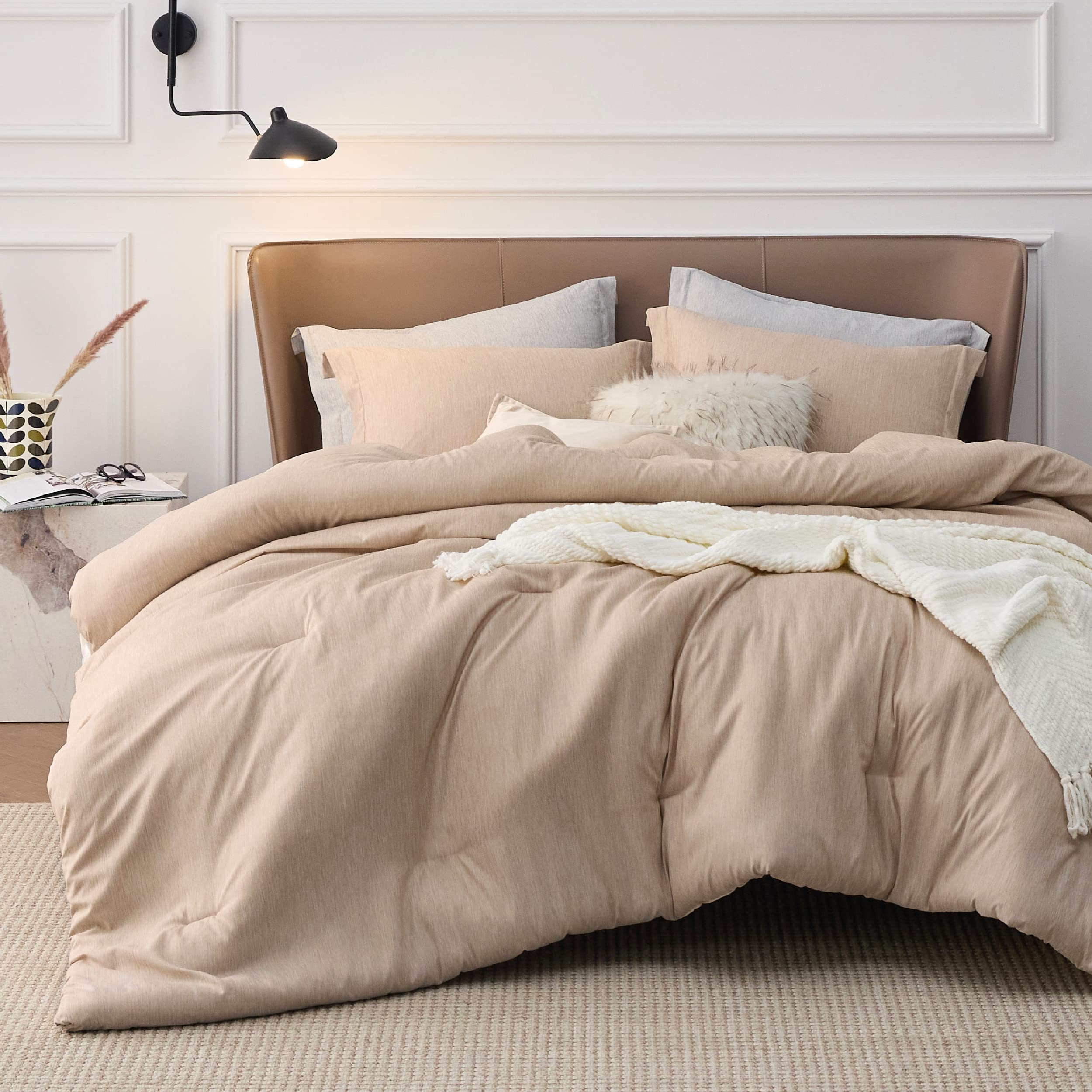 Juego de Edredón Bedsure King Size color Arena para Todas las Estaciones - Venta Internacional