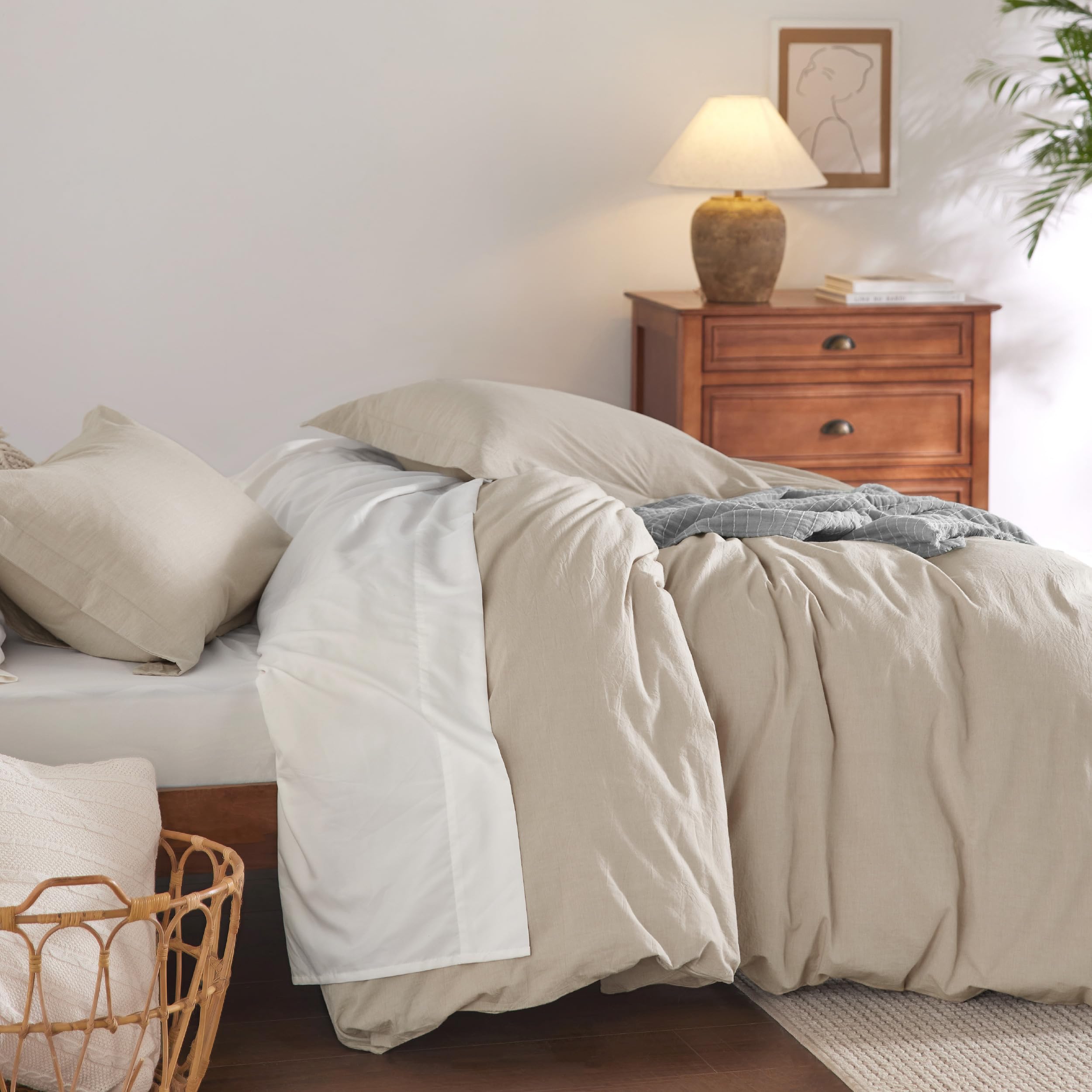 Foto 5 pulgar | Funda de Edredón Bedsure Extragrande Beige - Venta Internacional