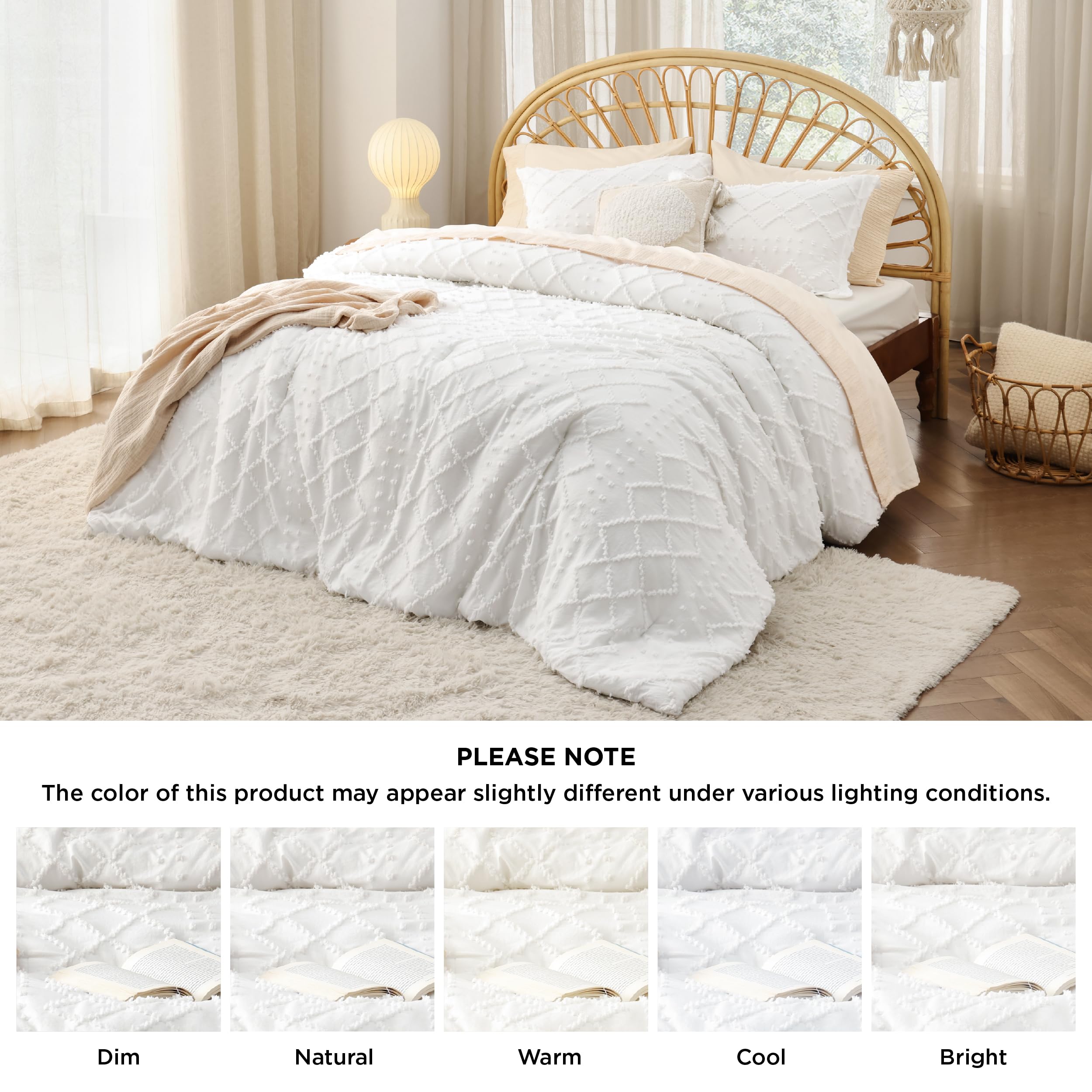 Foto 7 | Juego de Edredón Bedsure Extragrande Blanco 3 Piezas - Venta Internacional