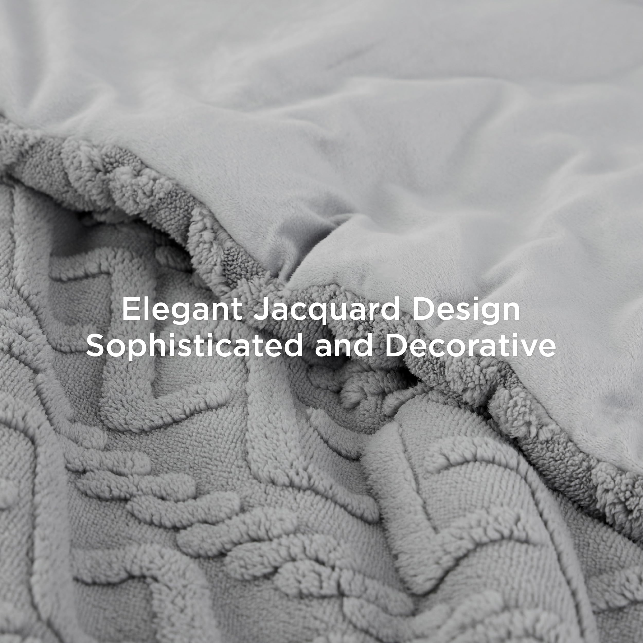 Foto 4 | Set de Edredón Bedsure Fluffy de Felpa Gris King Size - Venta Internacional