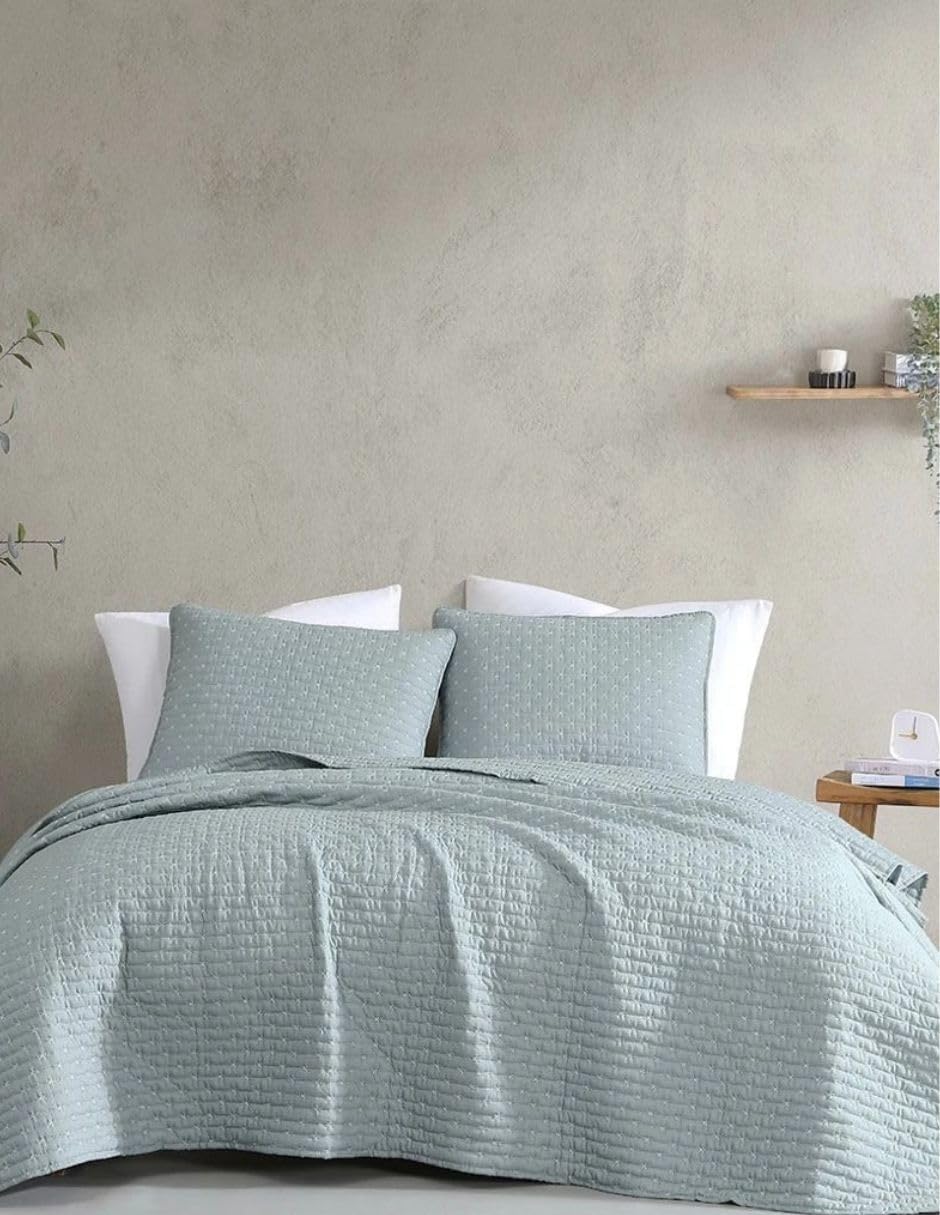 Foto 1 | B.kind & Beyond - Set Colcha Morley 3 Piezas Ligera Suave Fresca - Azul Mat/queen Size
