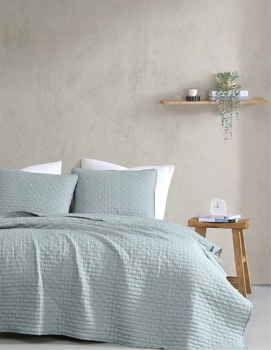 Foto 2 | B.kind & Beyond - Set Colcha Morley 3 Piezas Ligera Suave Fresca - Azul Mat/queen Size