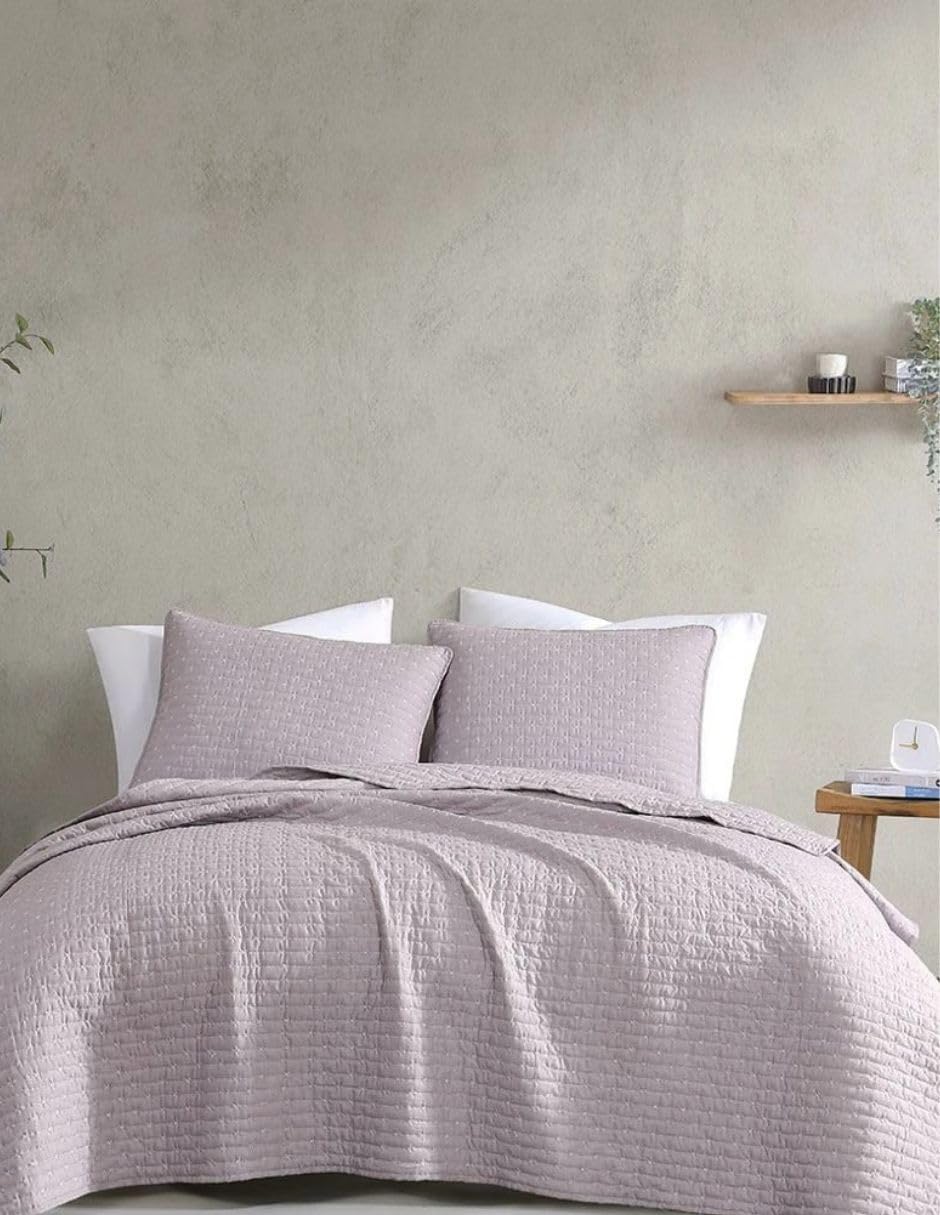 B.kind & Beyond - Set Colcha Morley 3 Piezas Ligera Suave Fresca  Lila Mat/queen Size