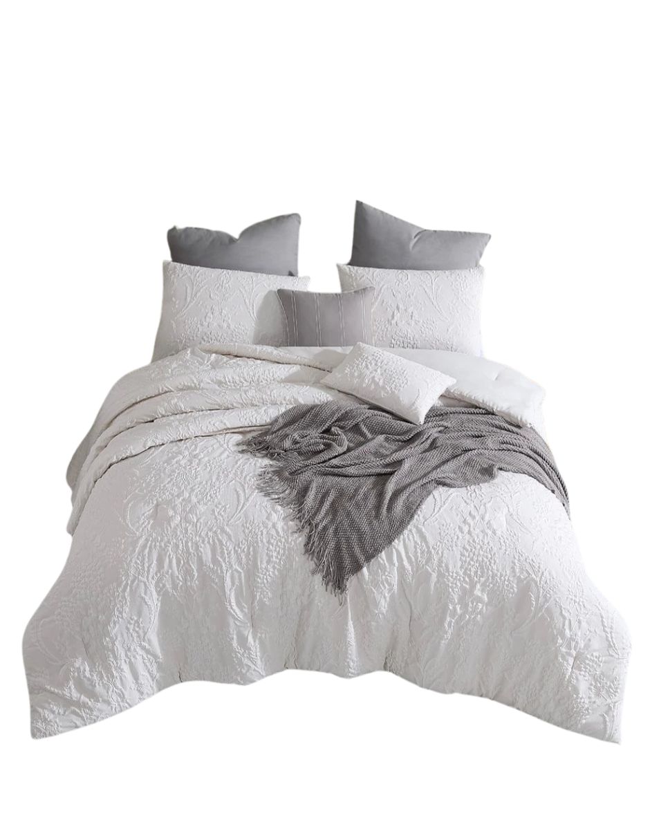 Foto 4 pulgar | B.kind & Beyond - Set Edredón Ellen 8 Pzas  Diseño Bordado Jacquard Doble Vista. (blanco, King Size)