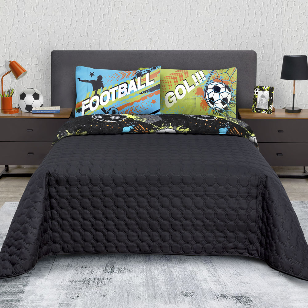 Foto 5 | Edredón Ligero con Funda de Almohada Individual Negro Dos Vistas Balones