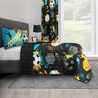 Foto 3 | Edredón Ligero con Fundas Matrimonial Negro Dos Vistas Balones