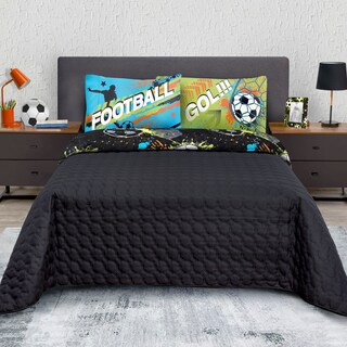 Foto 5 | Edredón Ligero con Fundas Matrimonial Negro Dos Vistas Balones