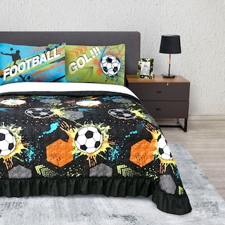 Foto 4 | Edrecolcha Matrimonial Con Fundas De Almohada Negro Balones