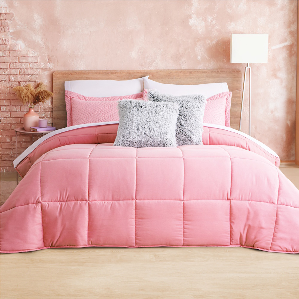 Foto 3 | Edredón Essencial Rosa Mat Xl/qs Poliéster Concord