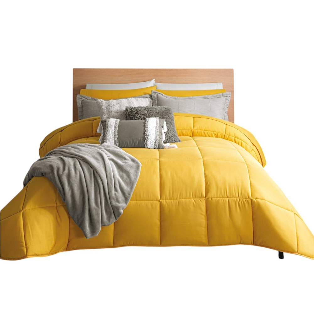 Edredón Essencial Mostaza Mat Xl/qs Poliéster Concord