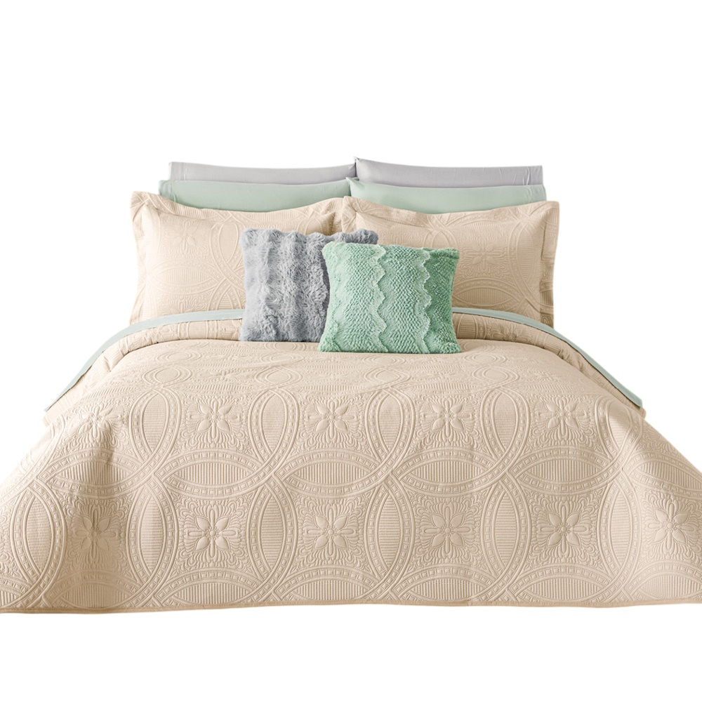 Edredón Realeza Beige Poliéster King Size Concord