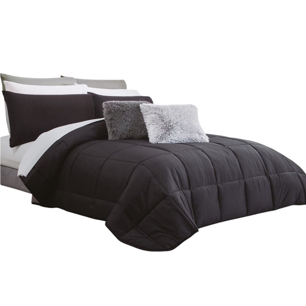 Edredón Essencial Negro Mat Xl/qs Poliéster Concord