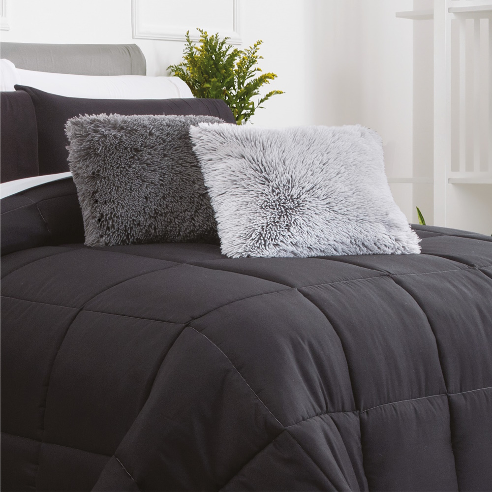 Foto 3 | Edredón Essencial Negro Mat Xl/qs Poliéster Concord