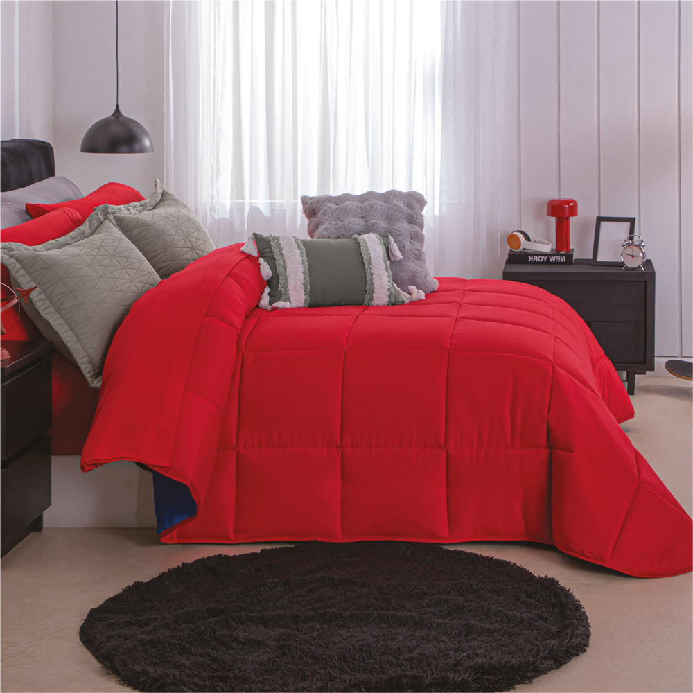 Edredón Essencial Rojo King Size con Fundas Concord