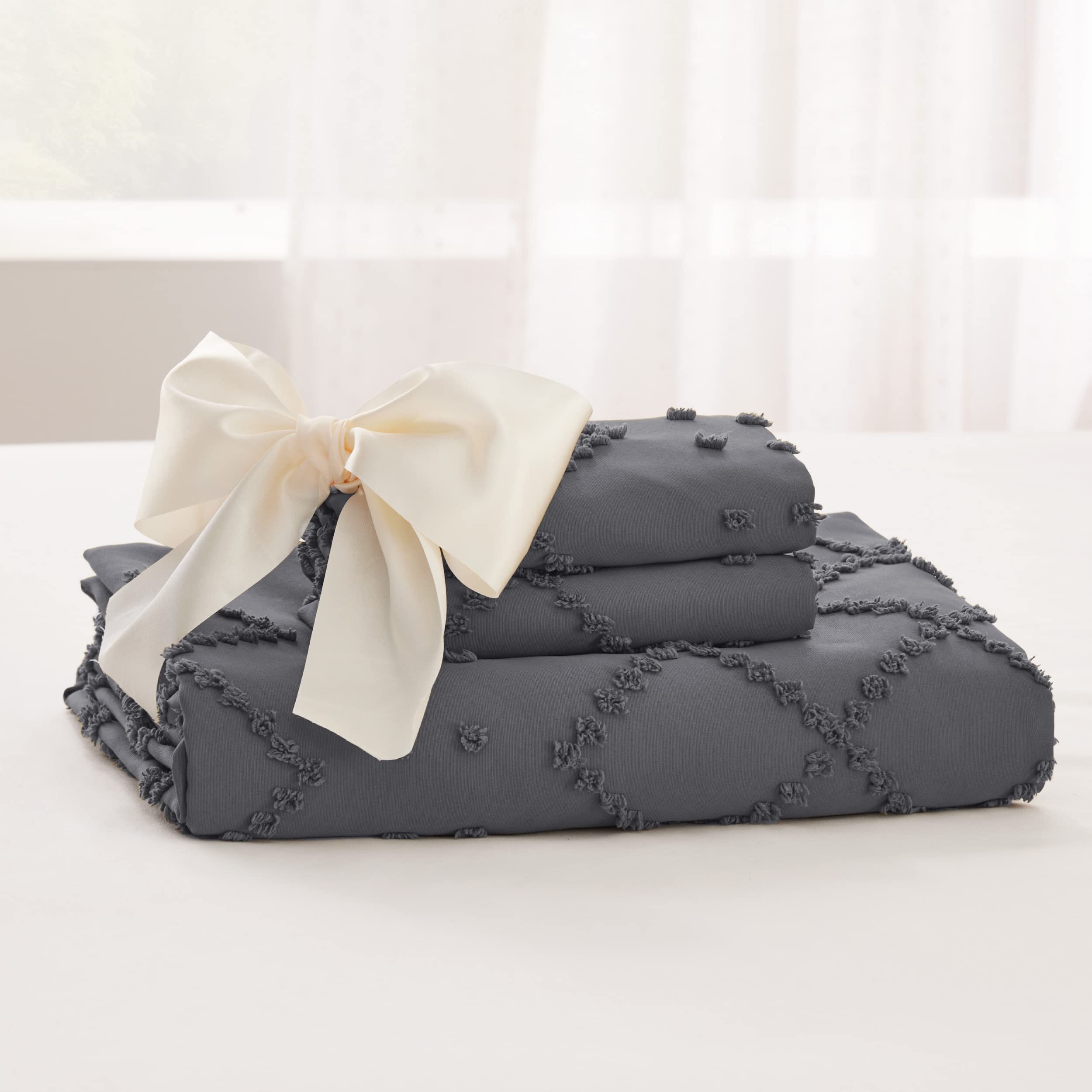 Foto 6 | Funda de Edredón Bohemio King Gris Oscuro 3 Piezas- Venta Internacional