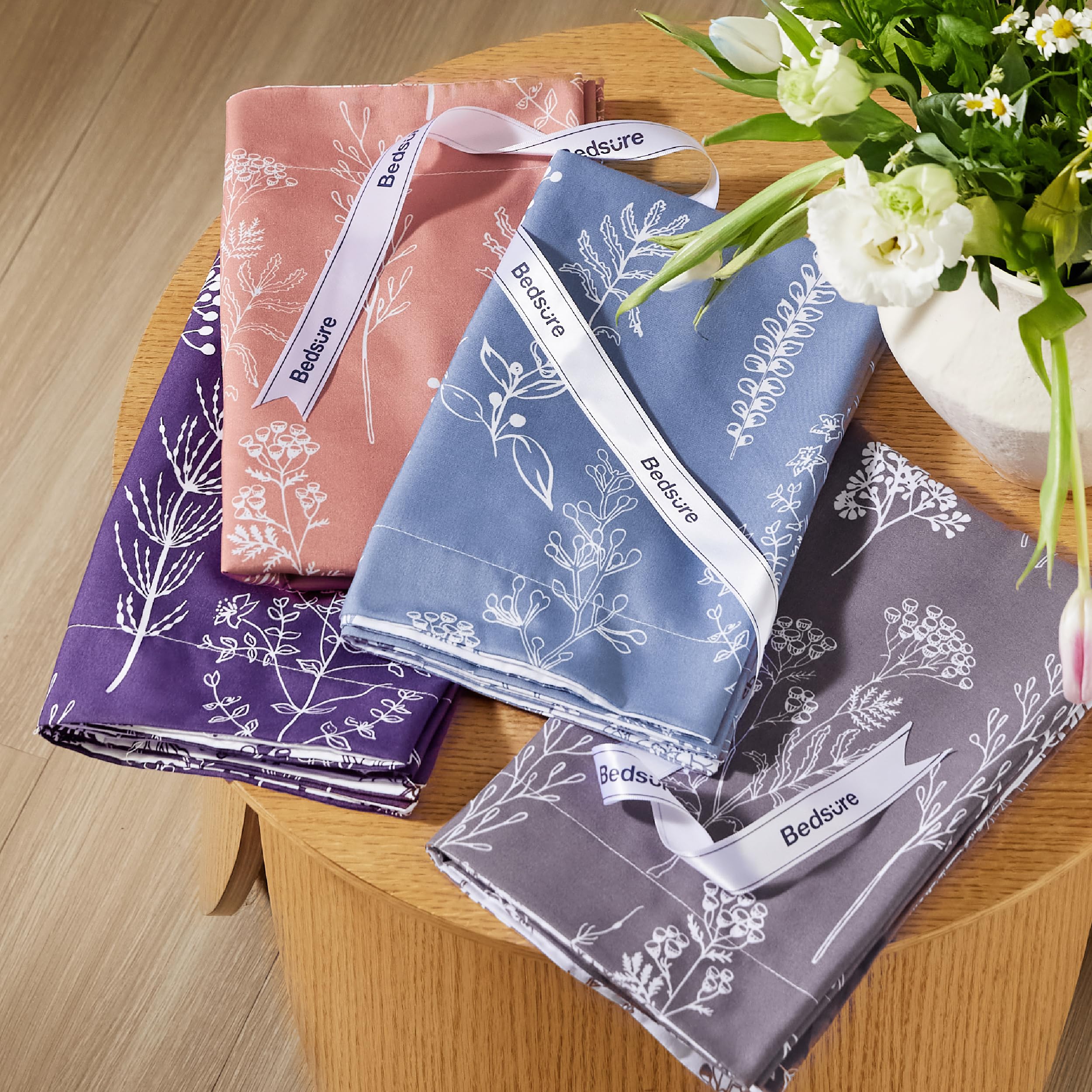Foto 8 pulgar | Juego de Edredón Bedsure Queen Morado Floral Reversible - Venta Internacional