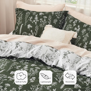 Foto 3 | Juego de Edredón Bedsure King Verde Olivo con 2 Fundas de Almohada - Venta Internacional