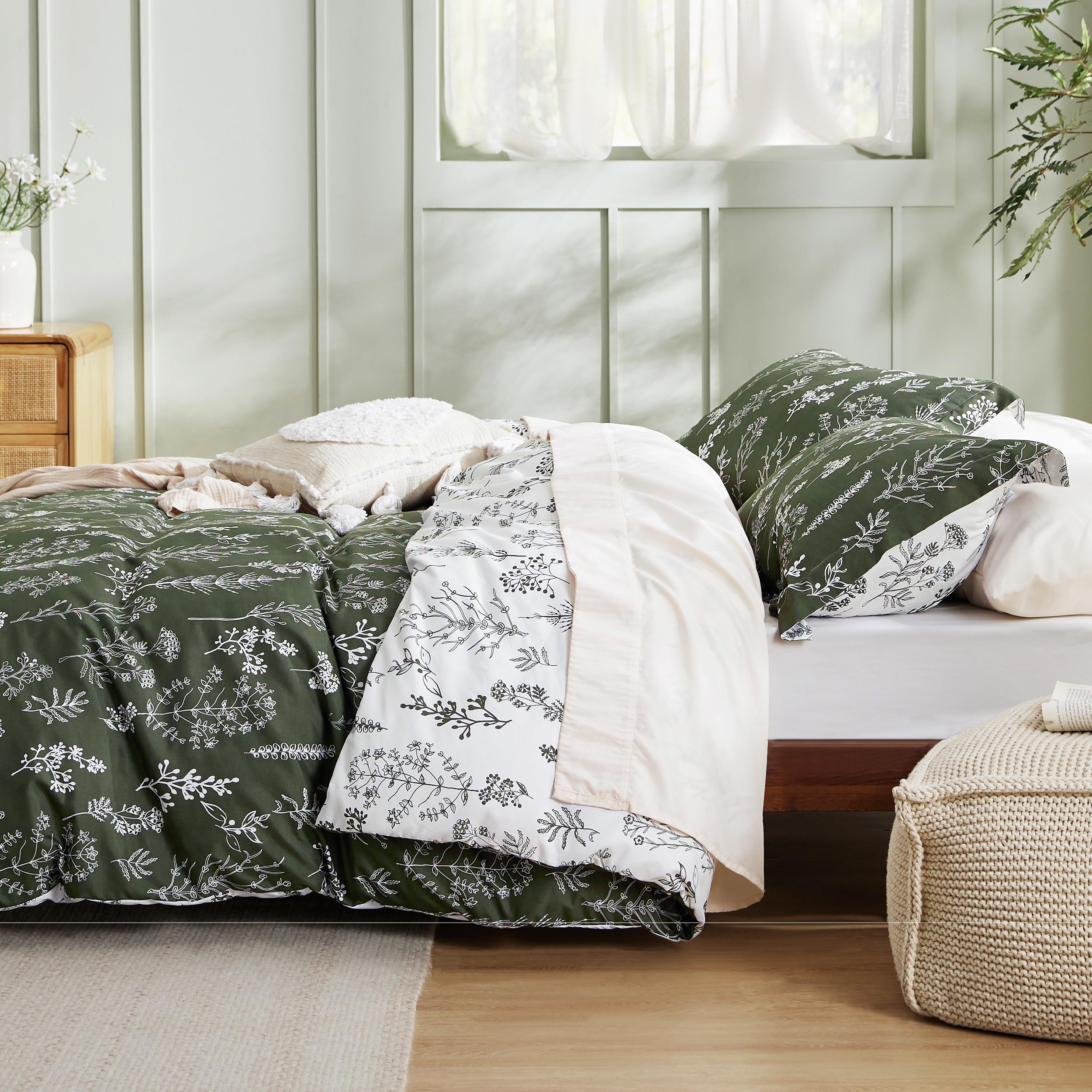 Foto 4 | Juego de Edredón Bedsure King Verde Olivo con 2 Fundas de Almohada - Venta Internacional