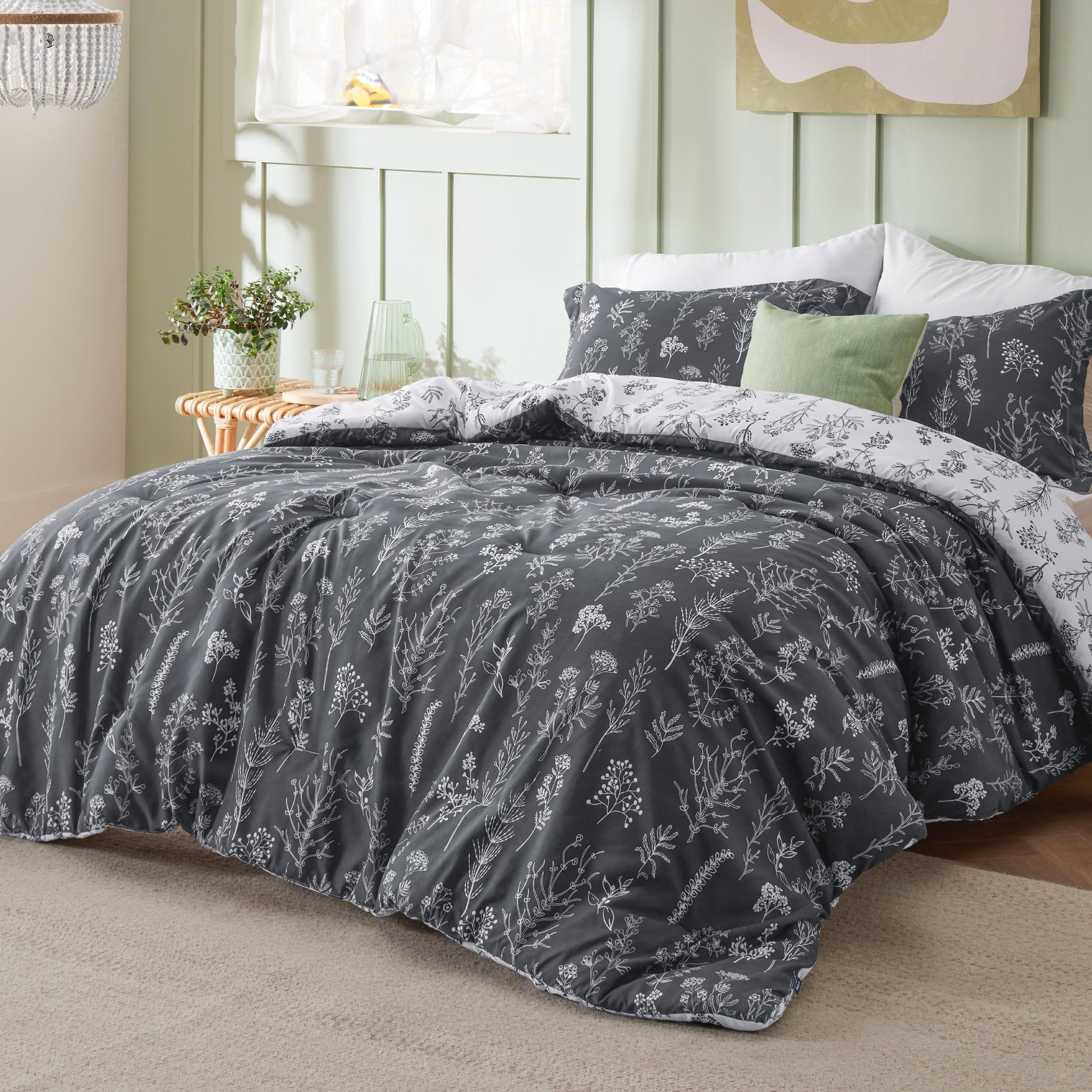 Foto 1 | Juego de Edredón Bedsure Oversize Queen Gris Oscuro 3 Piezas - Venta Internacional