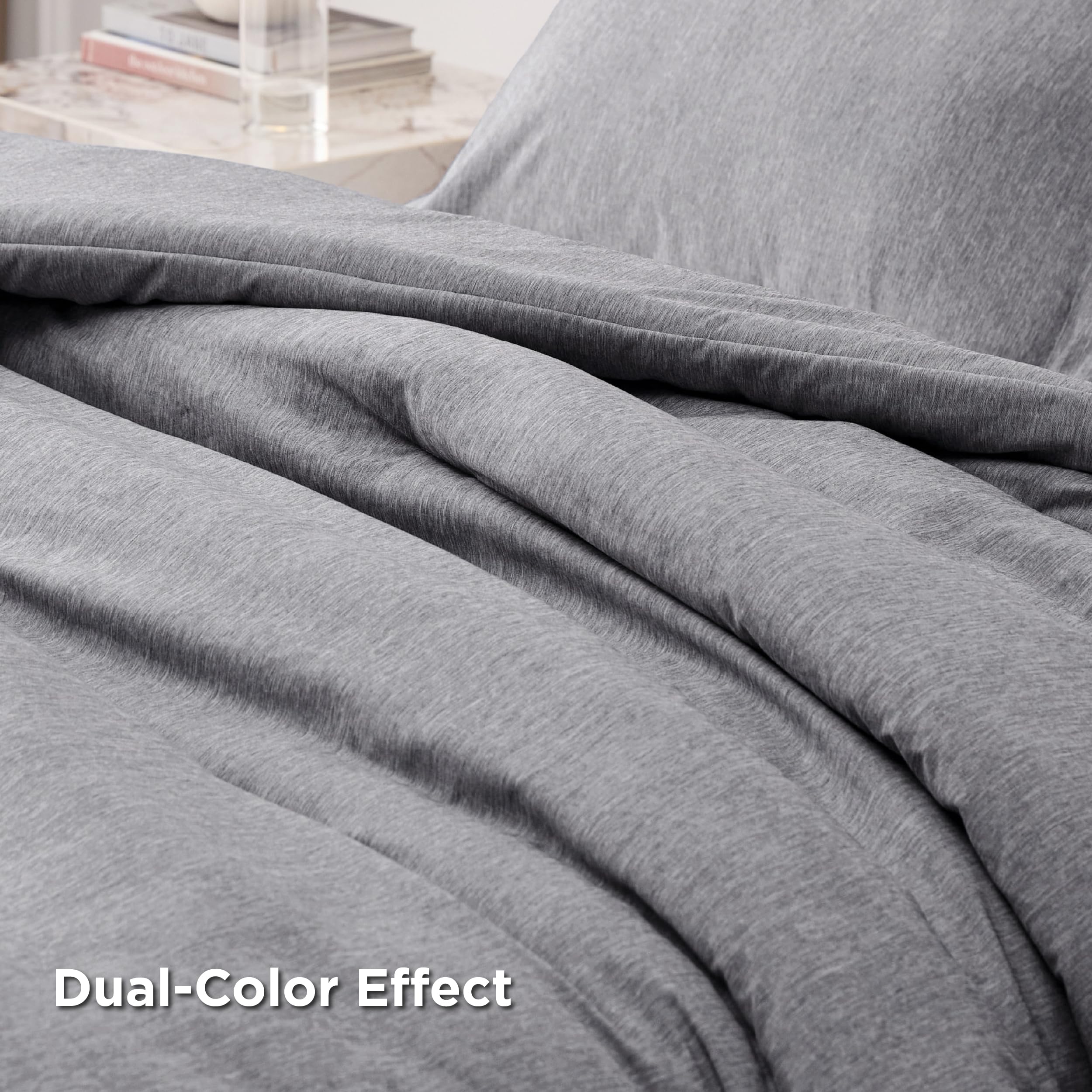 Foto 5 pulgar | Juego de Edredón Bedsure Oversize Queen Gris Oscuro 3 Piezas - Venta Internacional