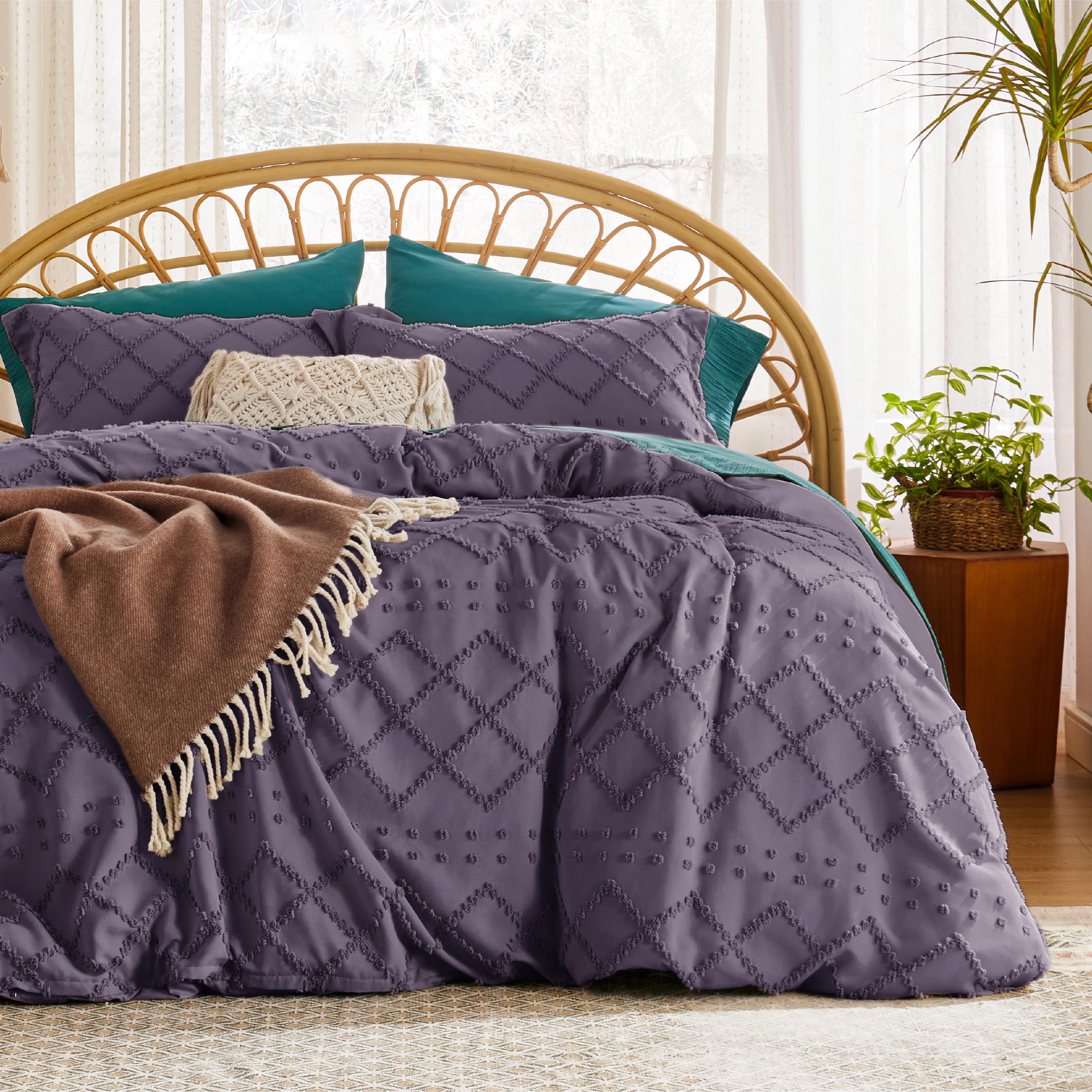 Foto 3 pulgar | Funda de Edredón Bohemio King con 2 Fundas de Almohada Morado - Venta Internacional