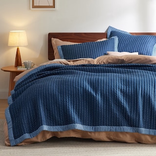 Foto 1 | Juego de Edredón Bedsure Azul Marino Queen con 2 Fundas - Venta Internacional