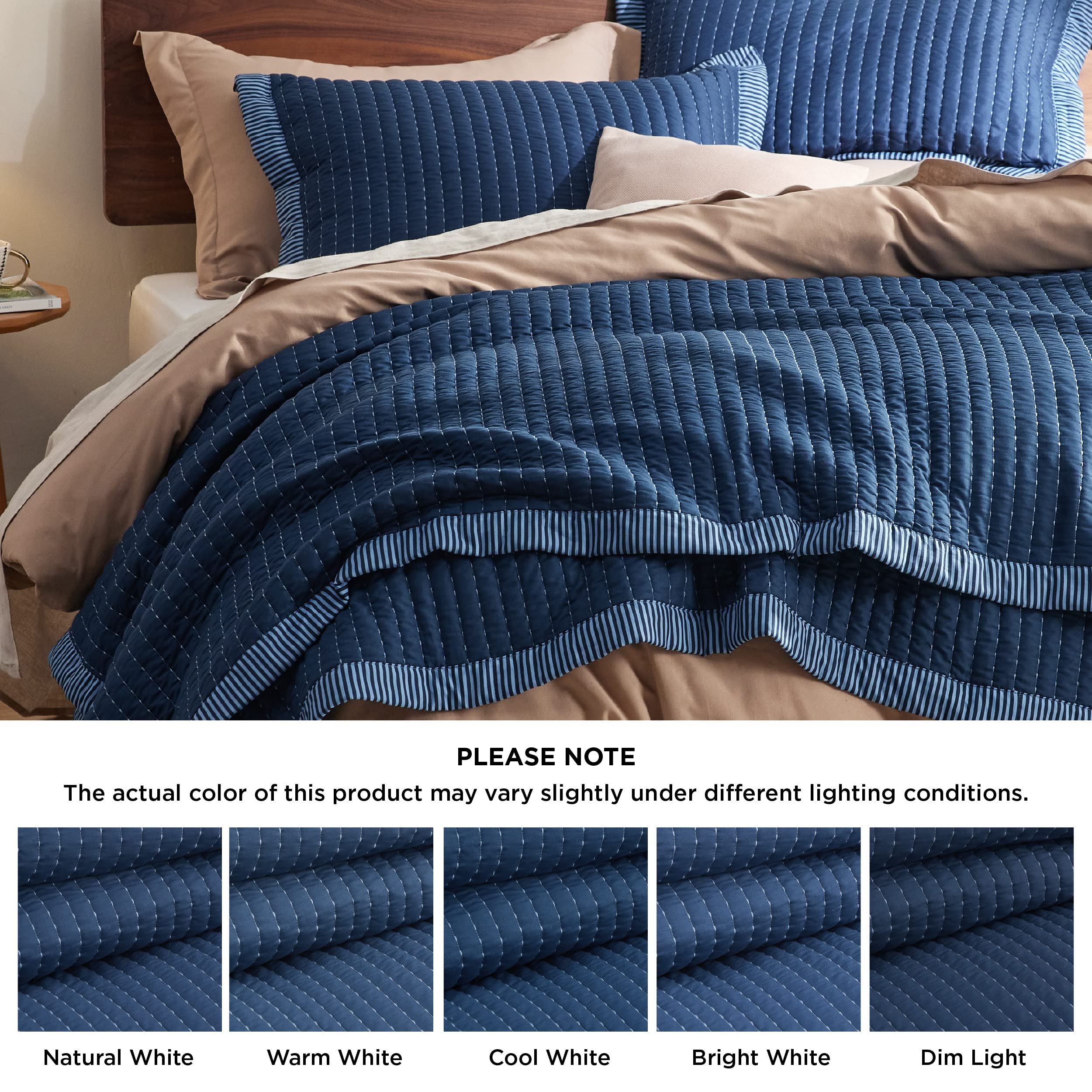 Foto 7 | Juego de Edredón Bedsure Azul Marino Queen con 2 Fundas - Venta Internacional