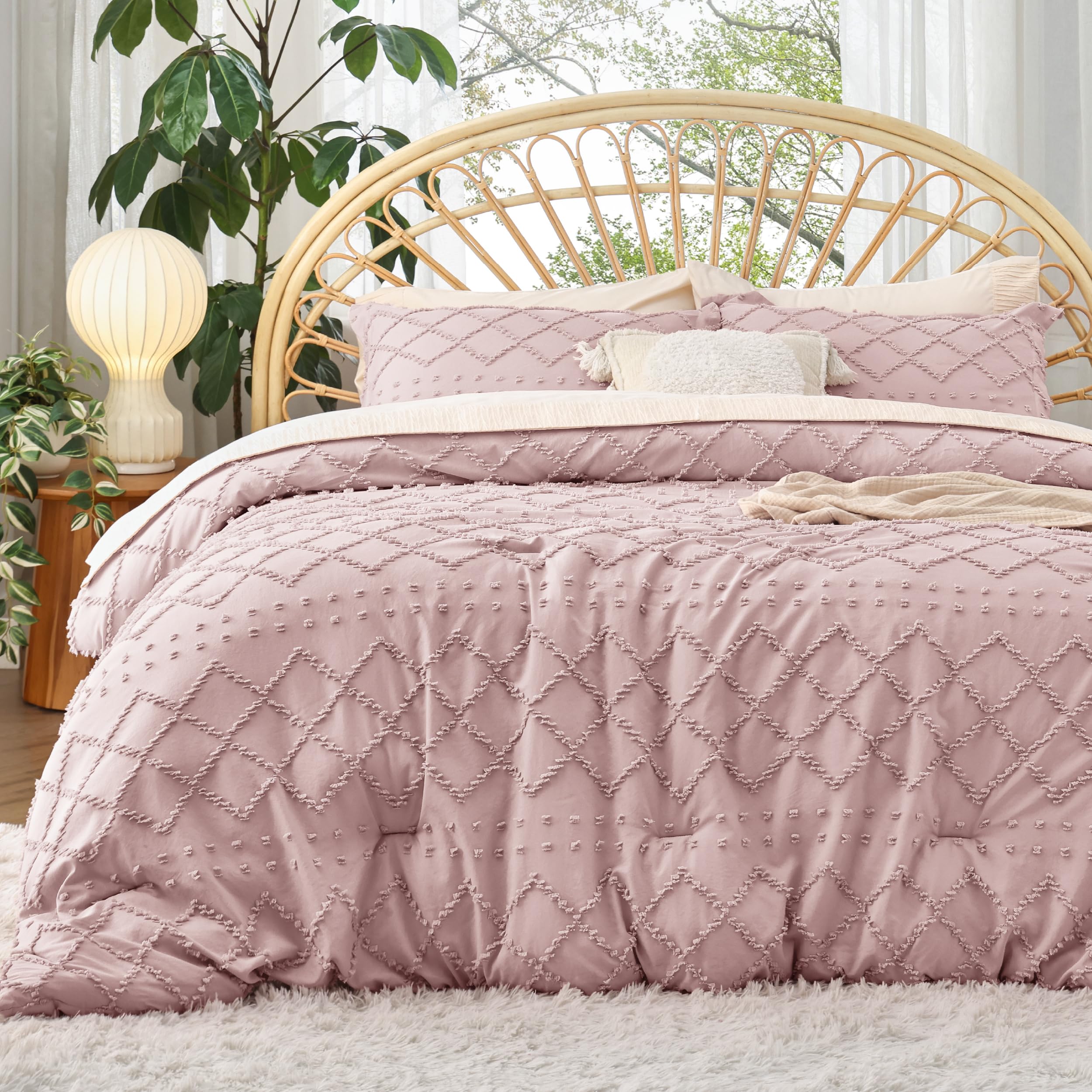 Foto 2 pulgar | Juego de Edredón Bedsure Queen Rosa con 2 Fundas de Almohada - Venta Internacional