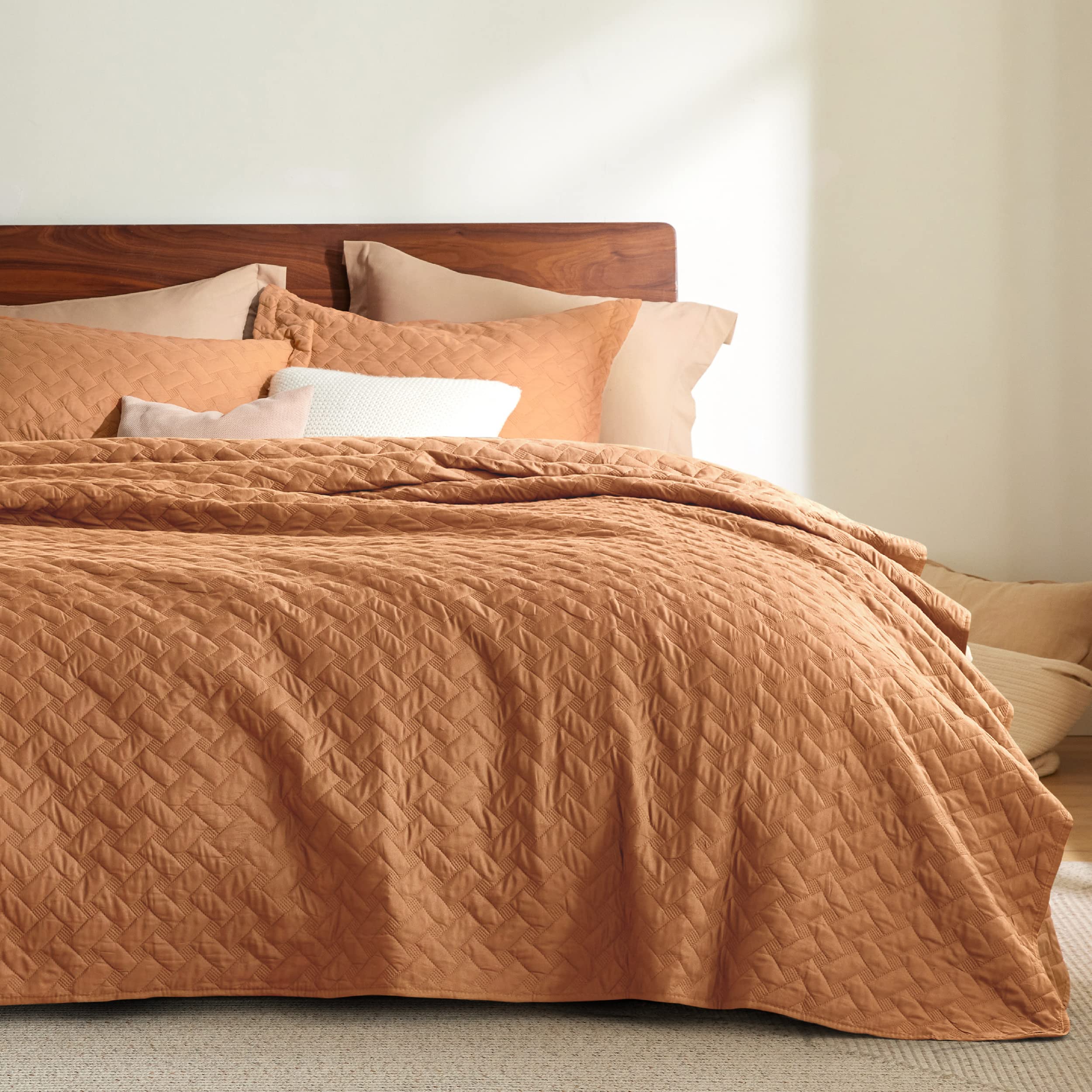 Foto 1 | Colcha de Cama Queen Size Marrón Avellana - Venta Internacional