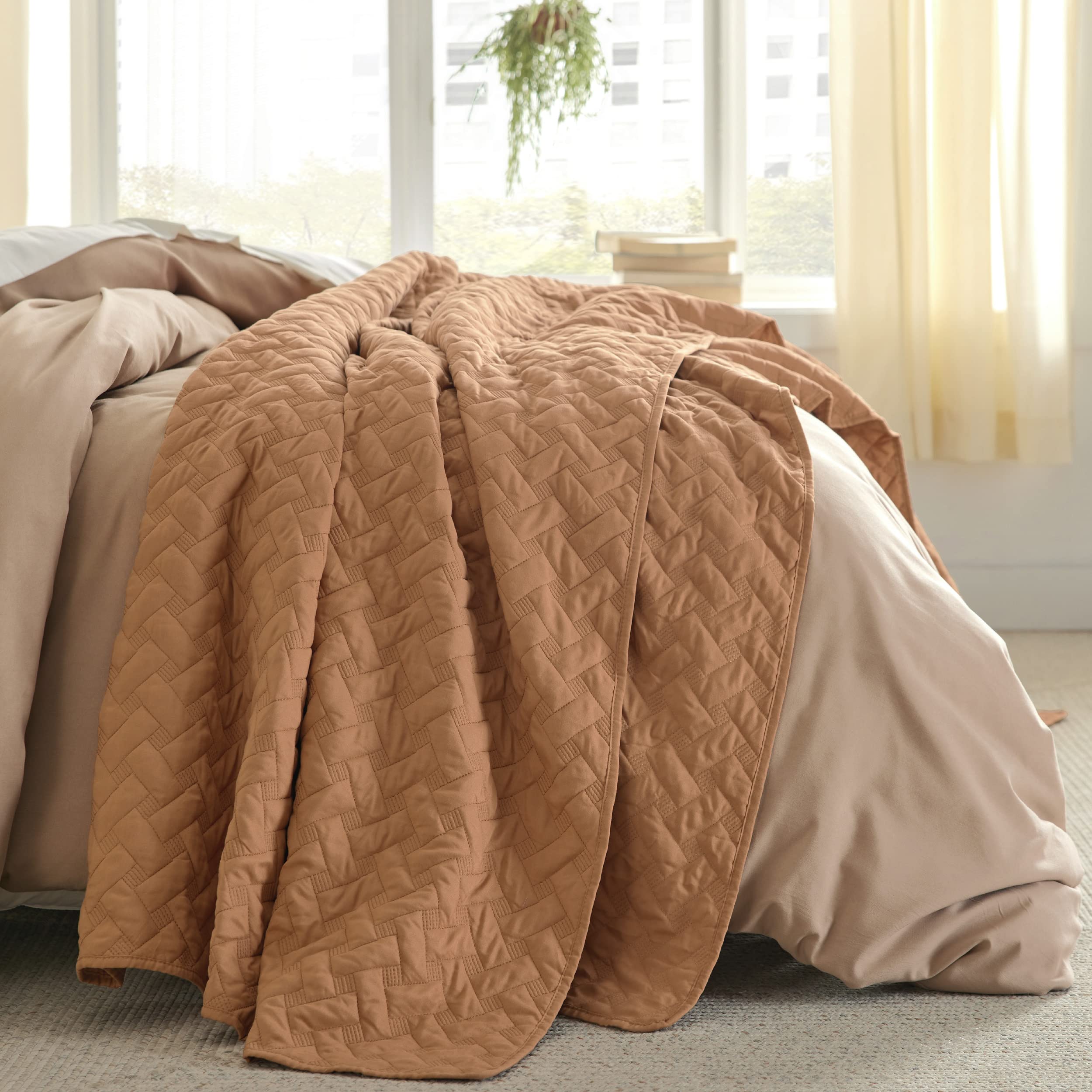 Foto 2 | Colcha de Cama Queen Size Marrón Avellana - Venta Internacional