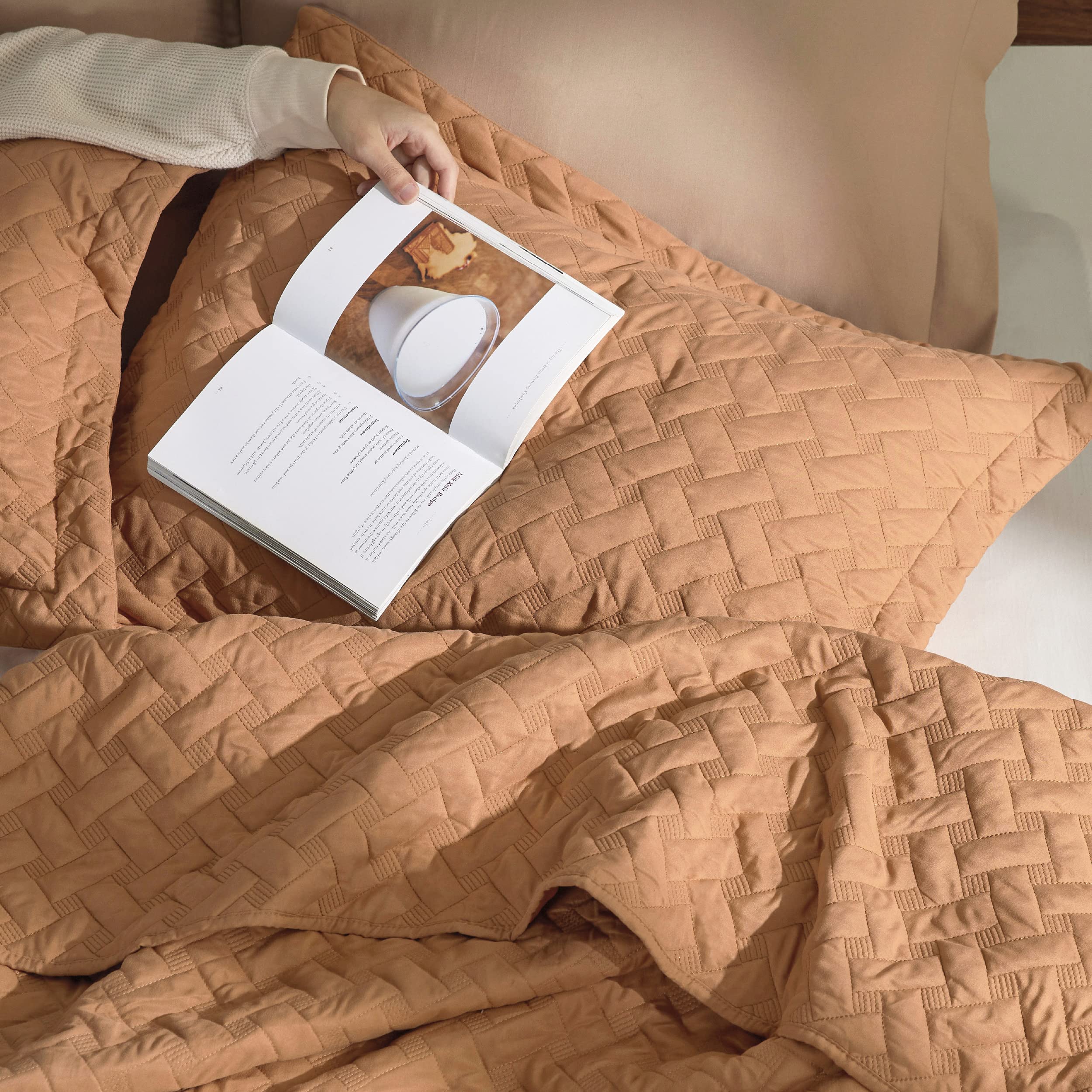 Foto 5 | Colcha de Cama Queen Size Marrón Avellana - Venta Internacional