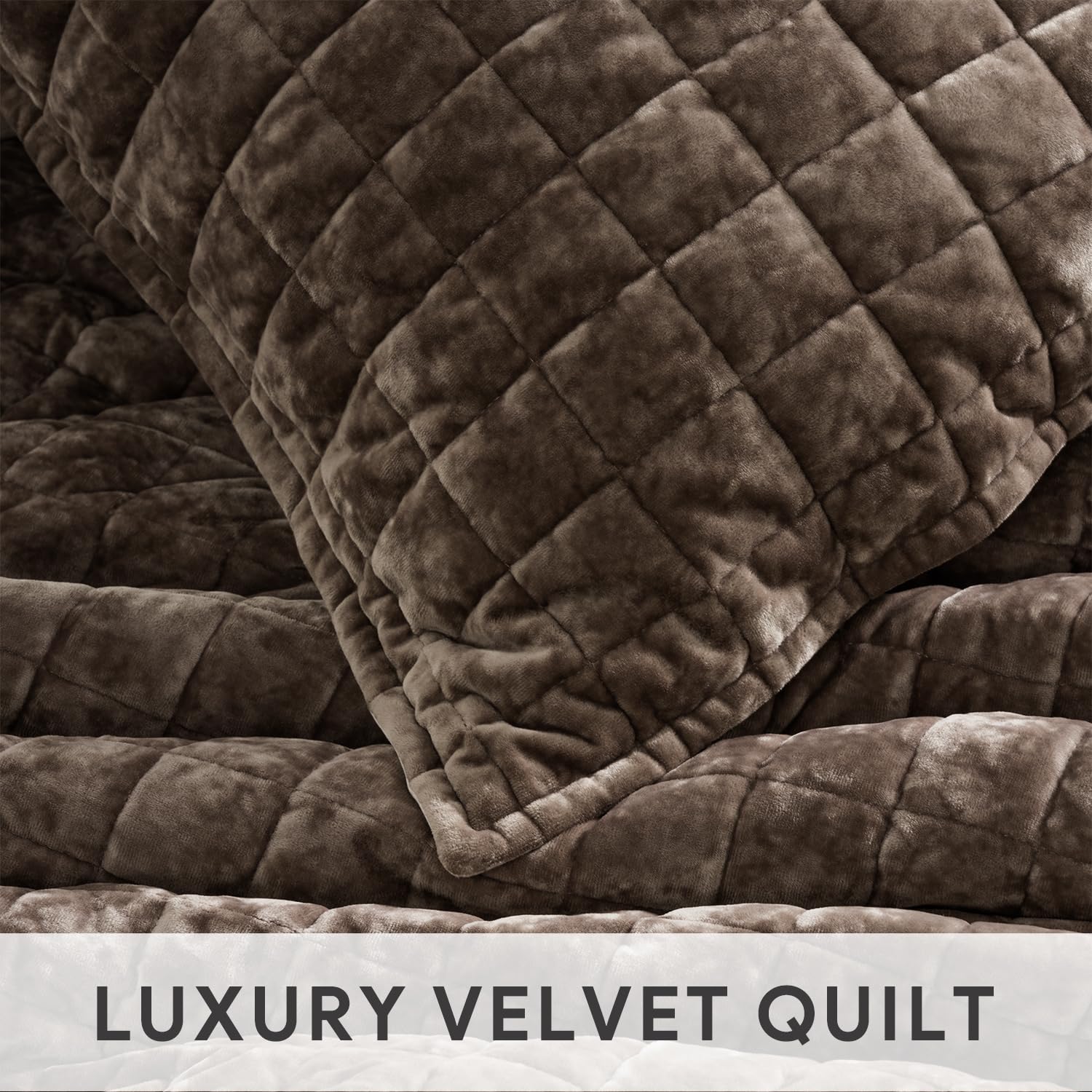 Foto 5 | Juego De Edredón Recyco Luxury Velvet King Size, Color Marrón Nogal - Venta Internacional.