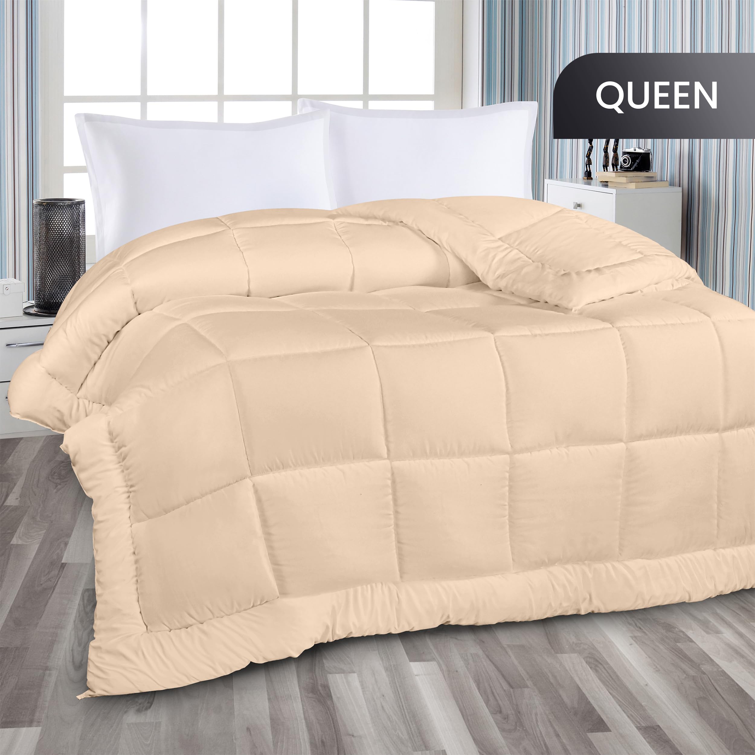 Foto 3 pulgar | Ropa De Cama Edredon Utopia Para Todas Las Estaciones, Plumón Alt Queen, Beige - Venta Internacional.
