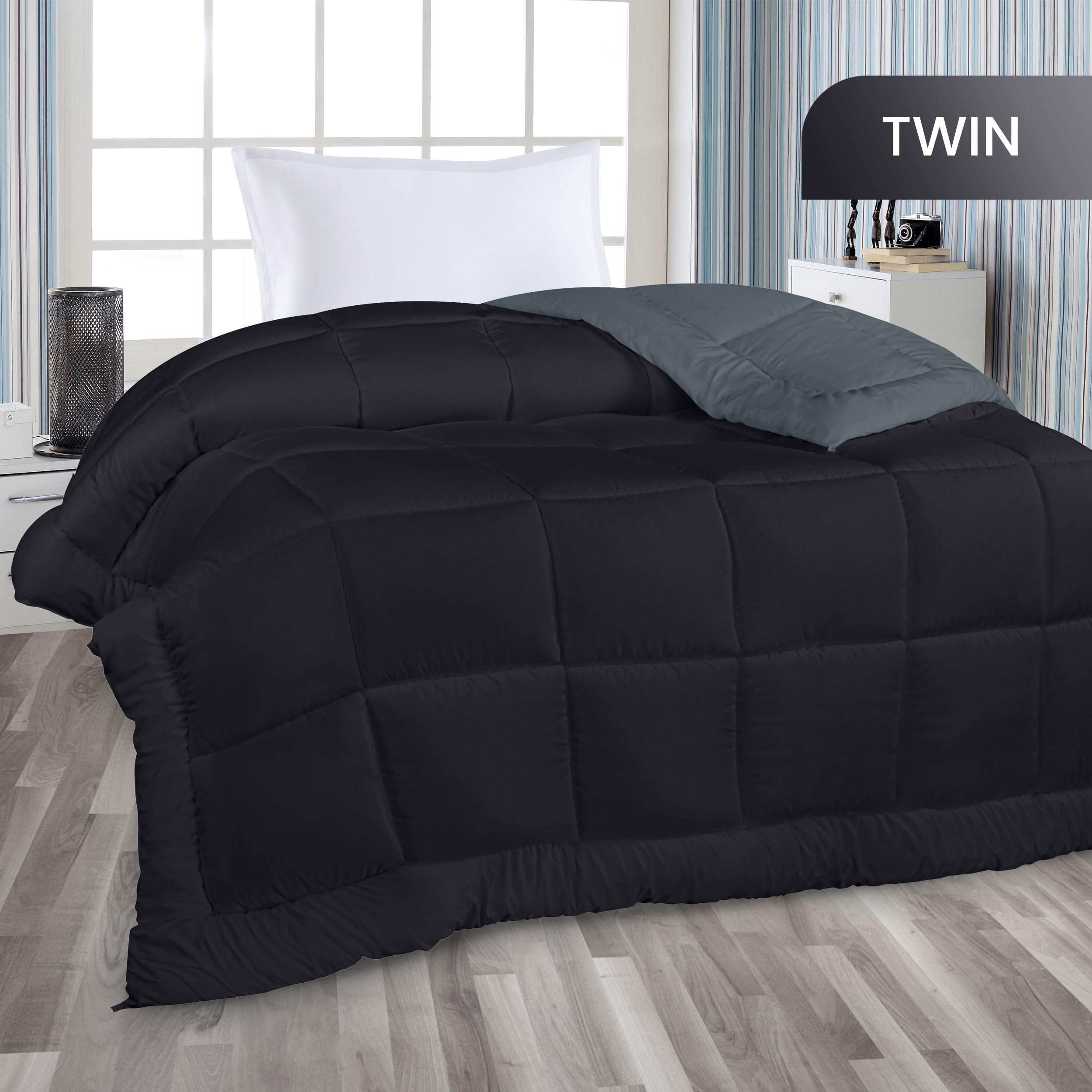 Foto 3 pulgar | Ropa De Cama Edreforter Utopia Para Todas Las Estaciones, Doble, Color Negro Y Gris - Venta Internacional.