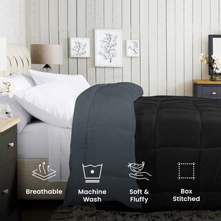 Foto 3 | Ropa De Cama Edreforter Utopia Para Todas Las Estaciones, Doble, Color Negro Y Gris - Venta Internacional.