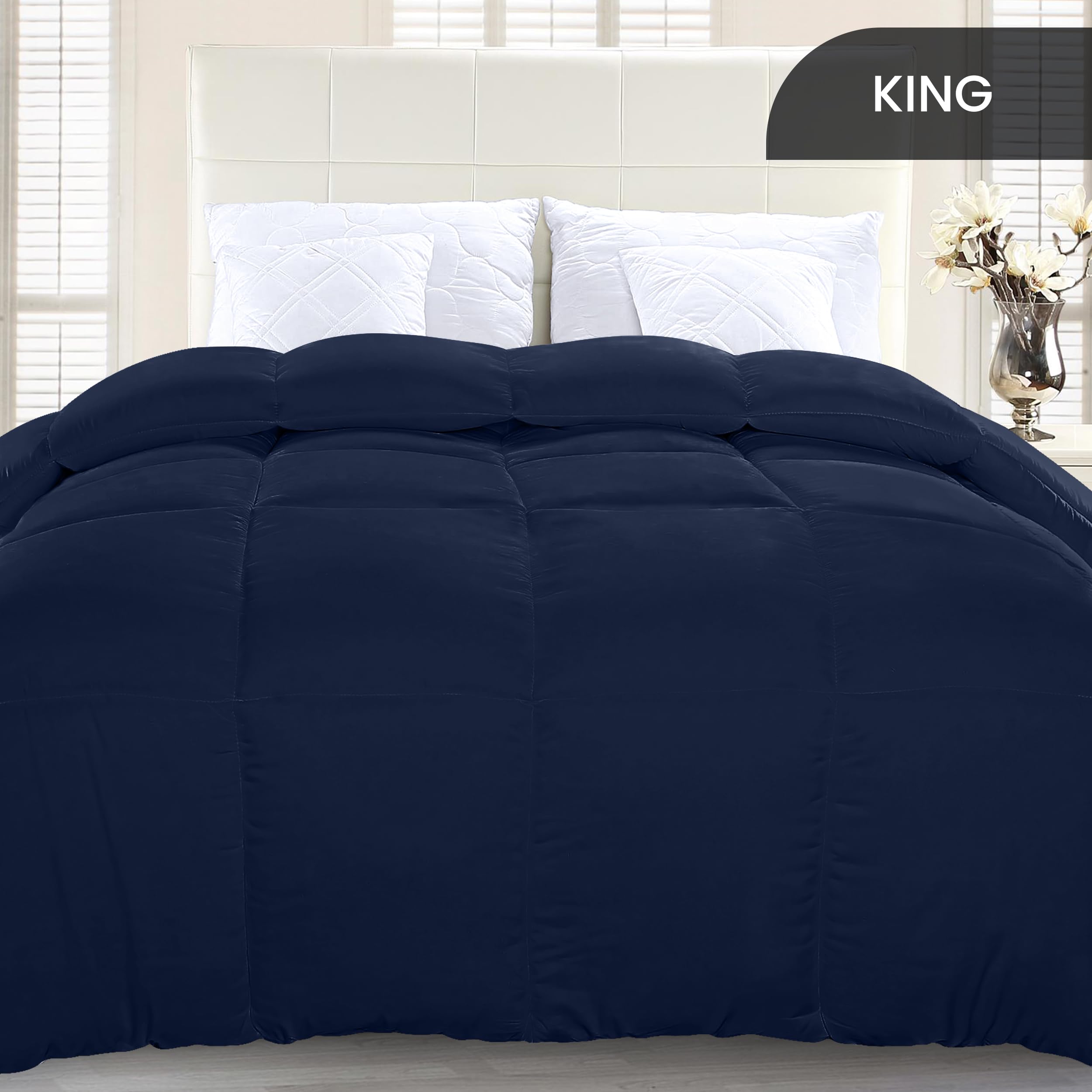 Foto 3 pulgar | Edredón Con Relleno De Edredón Utopia, Cama King Size, Azul Marino - Venta Internacional.