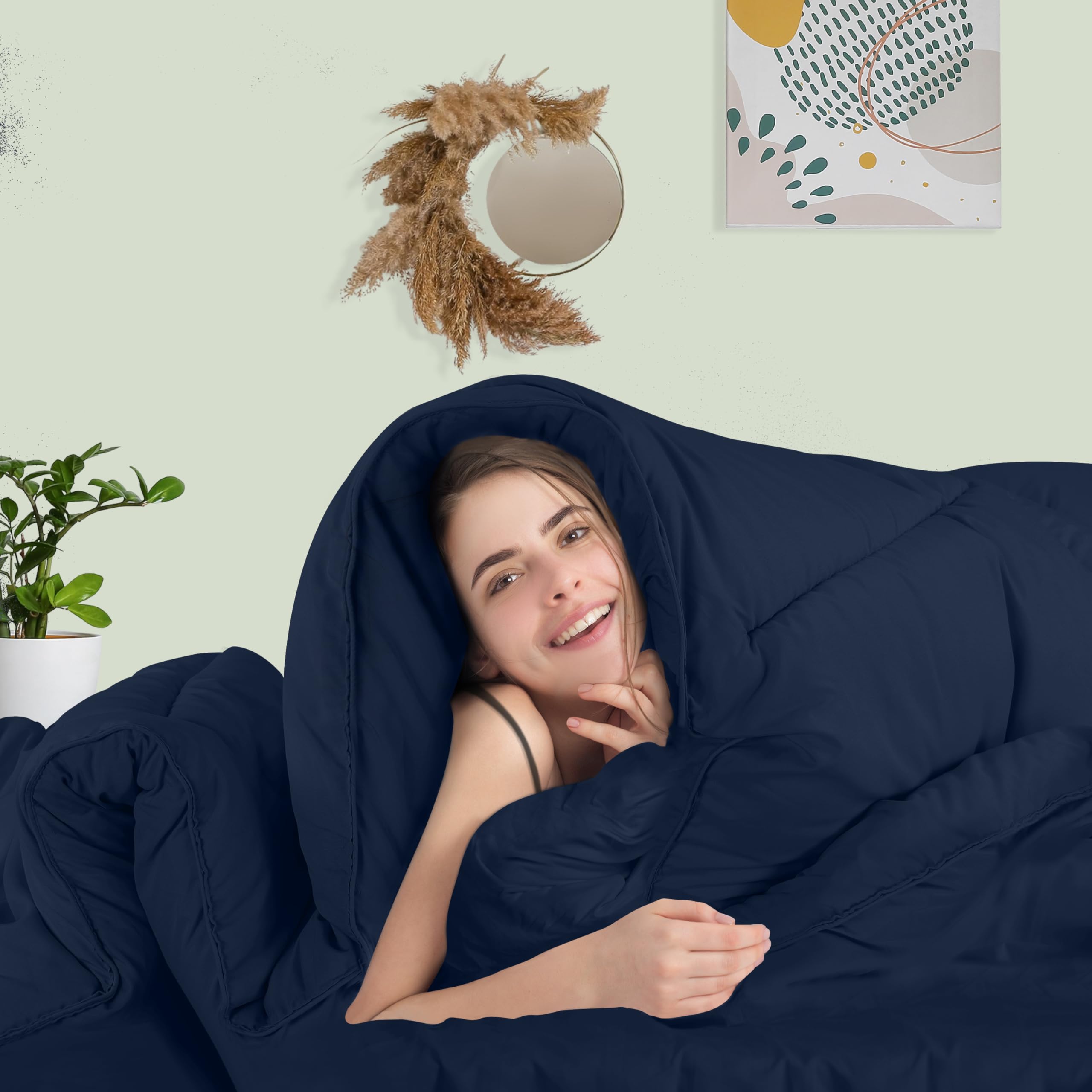 Foto 7 pulgar | Edredón Con Relleno De Edredón Utopia, Cama King Size, Azul Marino - Venta Internacional.