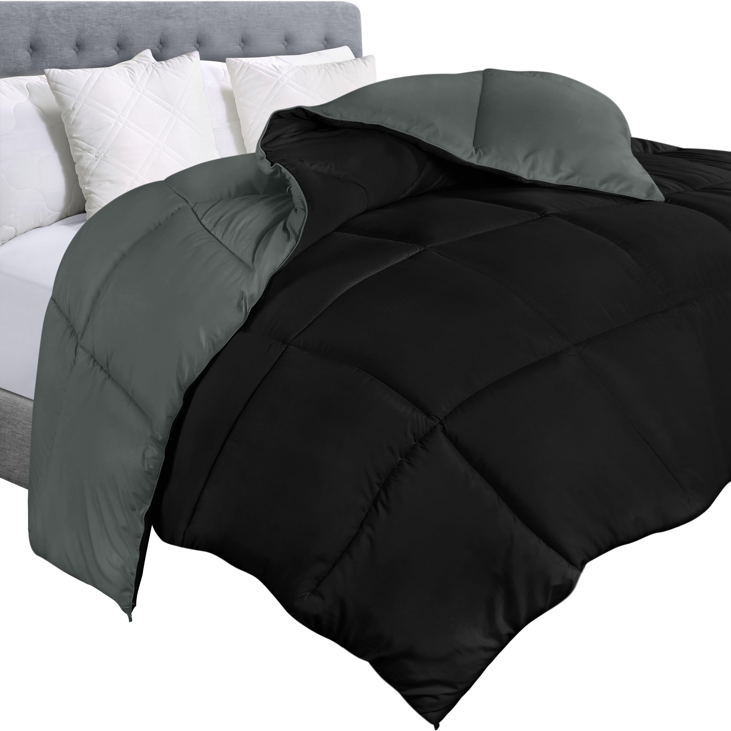 Foto 2 pulgar | Edredón Con Relleno De Edredón Utopia Bedding Queen, Color Negro Y Gris - Venta Internacional.