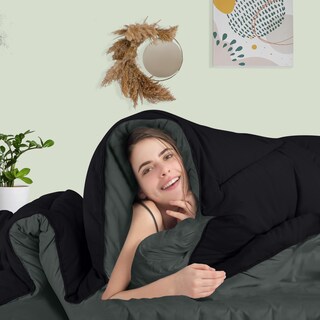Foto 6 | Edredón Con Relleno De Edredón Utopia Bedding Queen, Color Negro Y Gris - Venta Internacional.