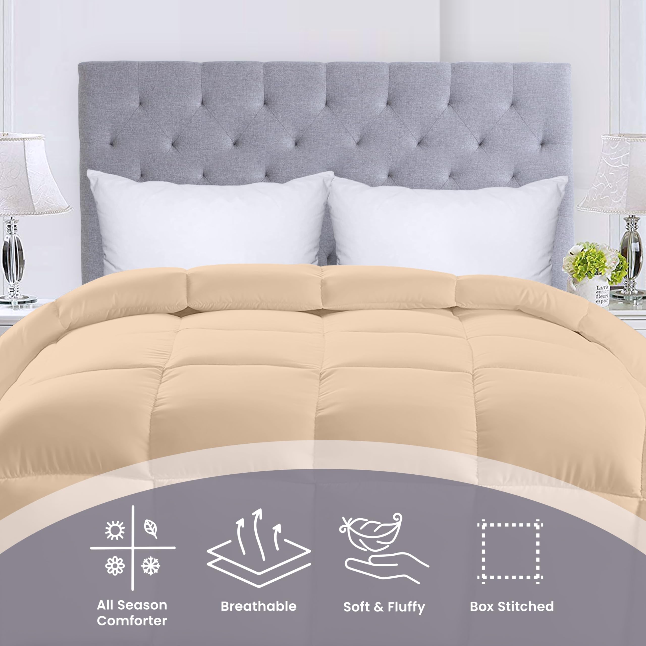 Foto 4 pulgar | Ropa De Cama Edreforter Utopia Para Todas Las Estaciones, Tamaño King, Color Beige - Venta Internacional.