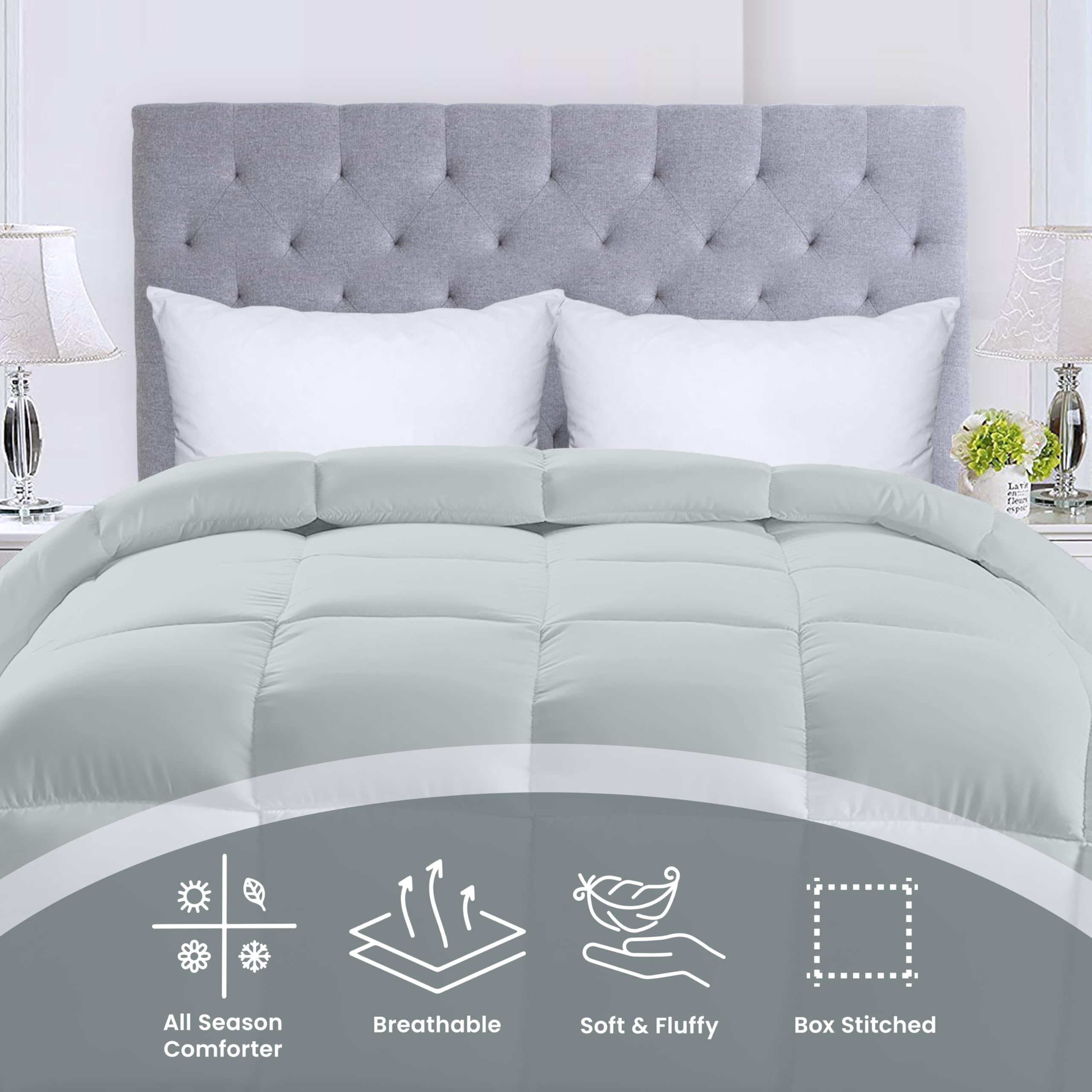 Foto 4 pulgar | Ropa De Cama Edreforter Utopia, Tamaño King, Para Todas Las Estaciones, Gris Claro - Venta Internacional.