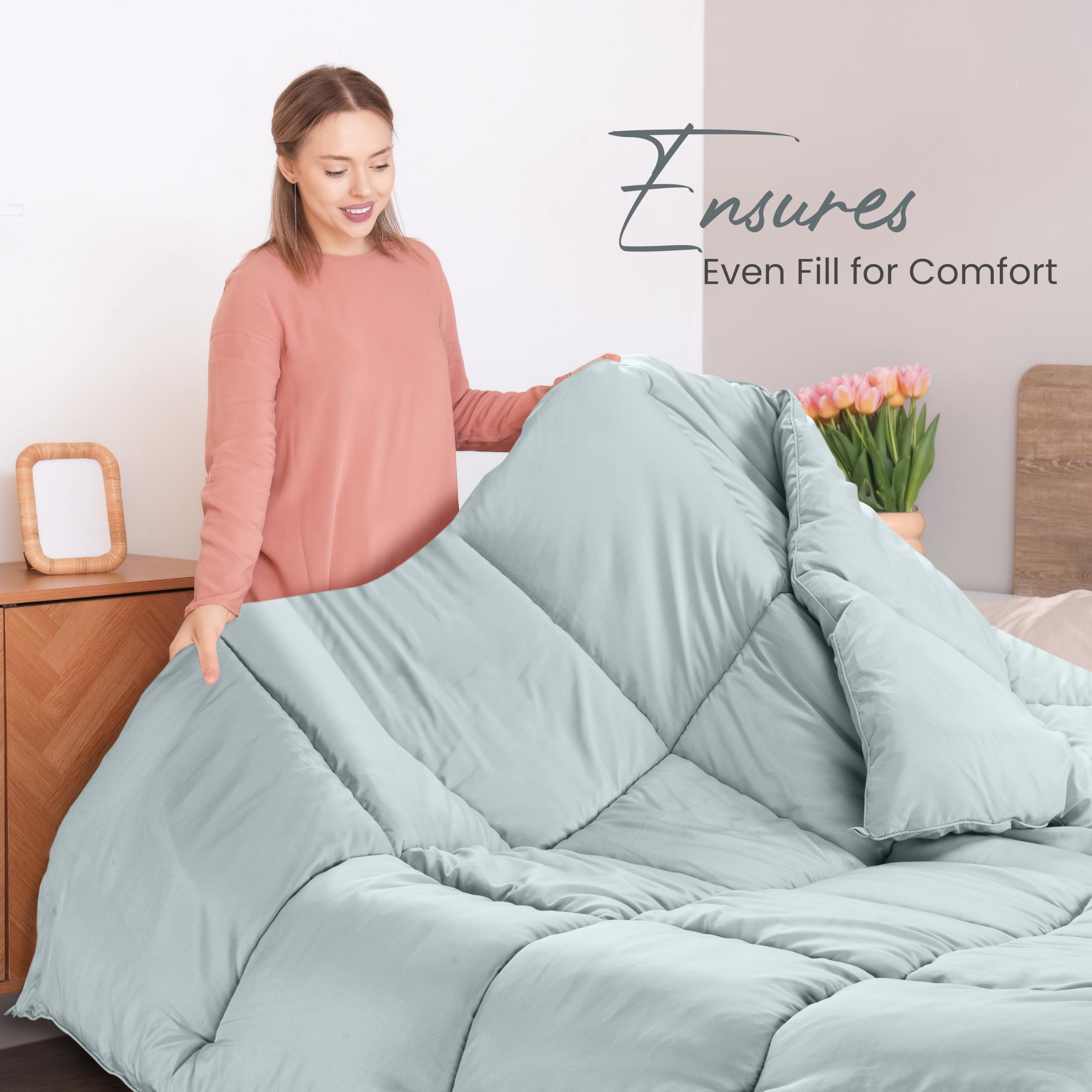 Foto 5 pulgar | Ropa De Cama Edreforter Utopia, Tamaño King, Para Todas Las Estaciones, Gris Claro - Venta Internacional.