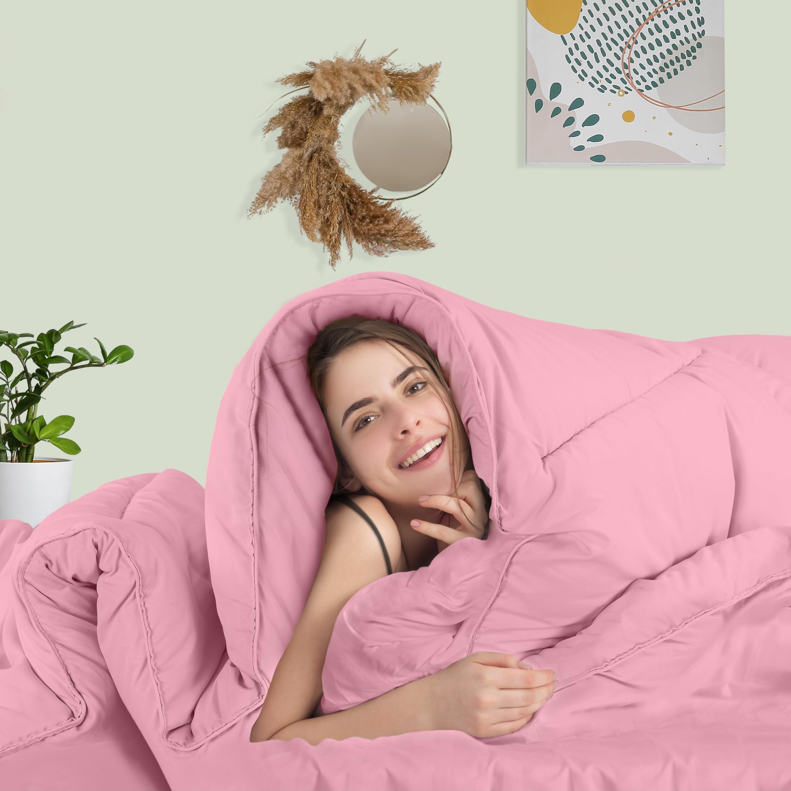 Foto 6 | Edredón Con Relleno De Edredón Utopia, Tamaño Doble, Color Rosa - Venta Internacional.