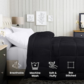 Foto 3 | Ropa De Cama Edredon Utopia Para Todas Las Estaciones, Plumón Alt Queen, Color Negro - Venta Internacional.