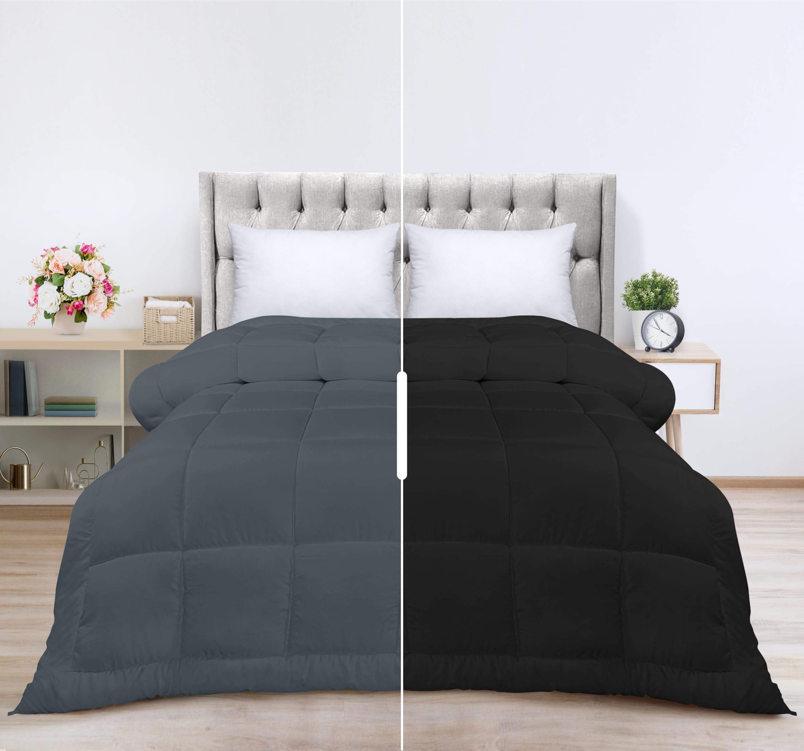 Foto 2 pulgar | Ropa De Cama Edreforter Utopia King Para Todas Las Estaciones Con 4 Almohadas, Color Negro Y Gris - Venta Internacional.
