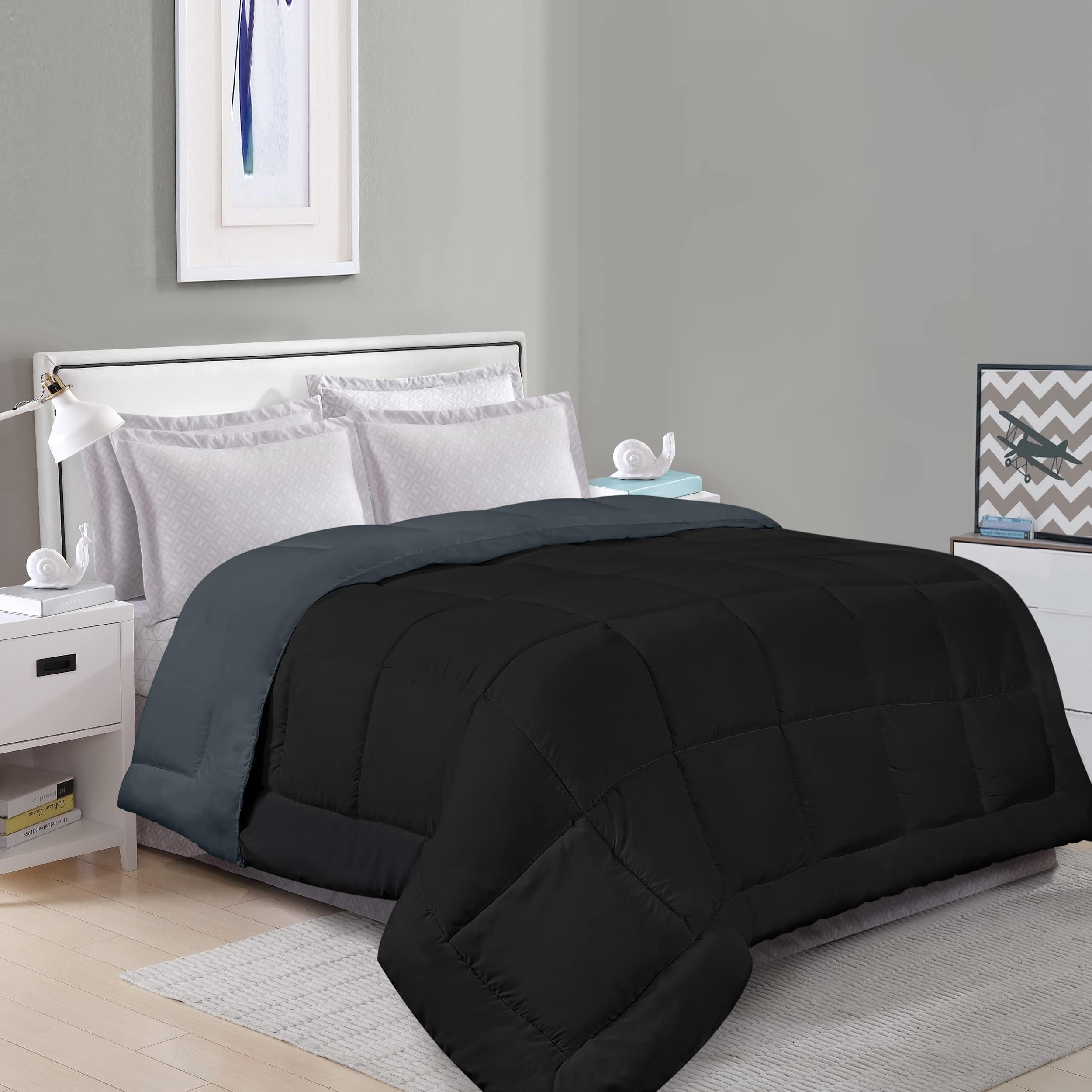 Foto 2 | Ropa De Cama Edreforter Utopia King Para Todas Las Estaciones Con 4 Almohadas, Color Negro Y Gris - Venta Internacional.