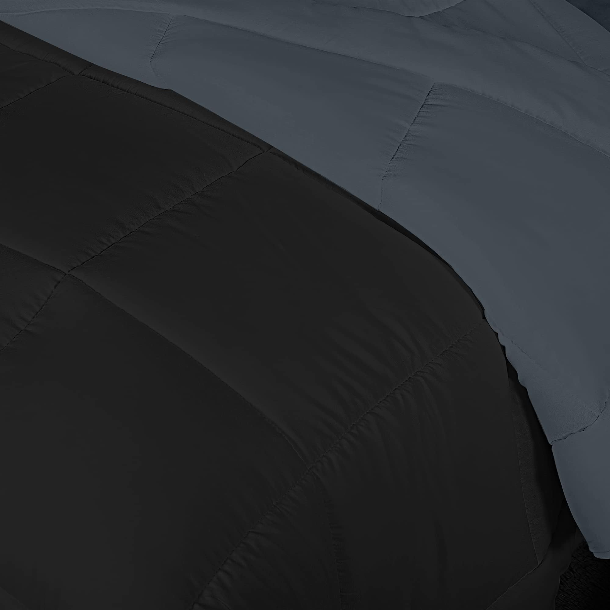 Foto 6 pulgar | Ropa De Cama Edreforter Utopia King Para Todas Las Estaciones Con 4 Almohadas, Color Negro Y Gris - Venta Internacional.