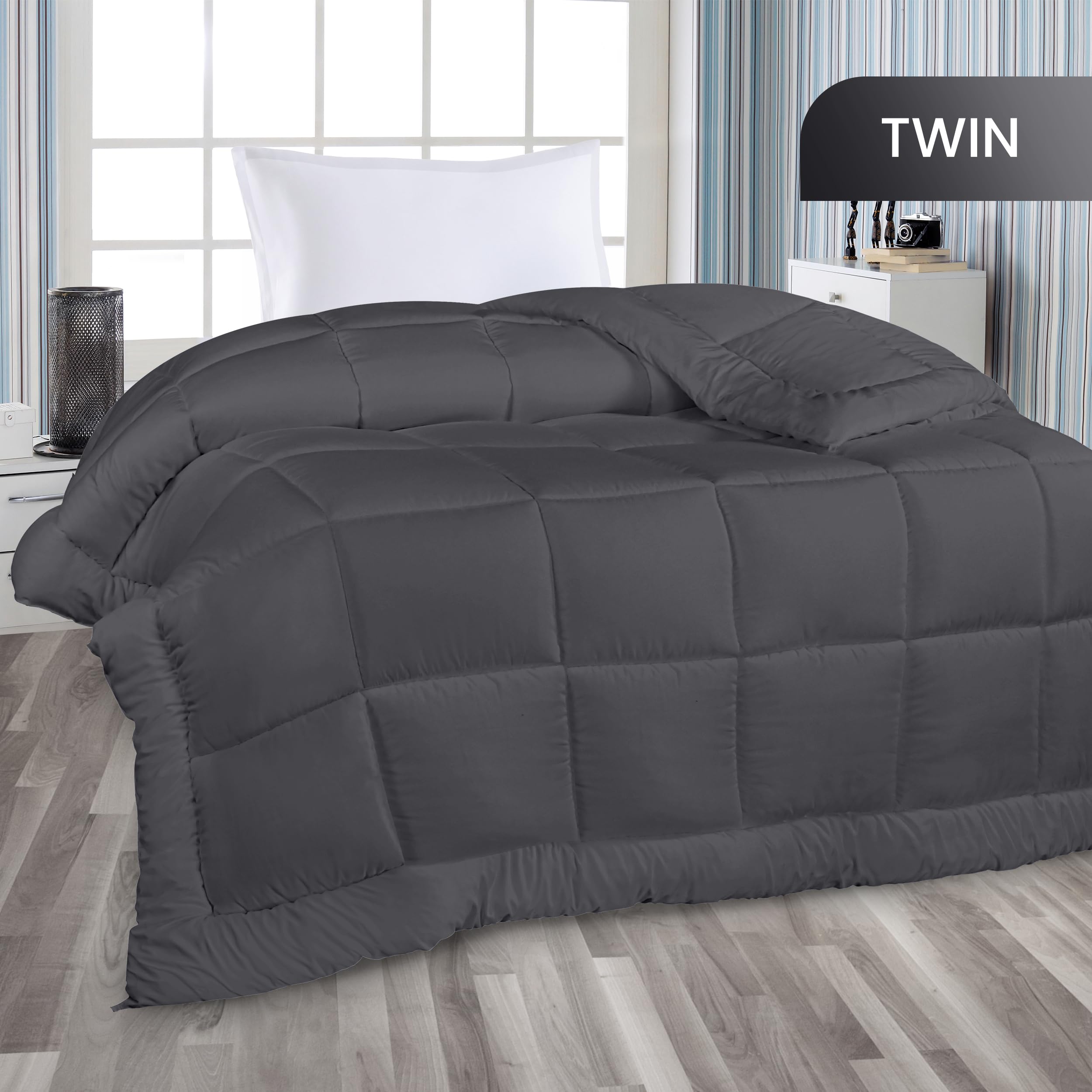 Foto 3 pulgar | Ropa De Cama Edredon Utopia Para Todas Las Estaciones, Plumón, Color Gris - Venta Internacional.